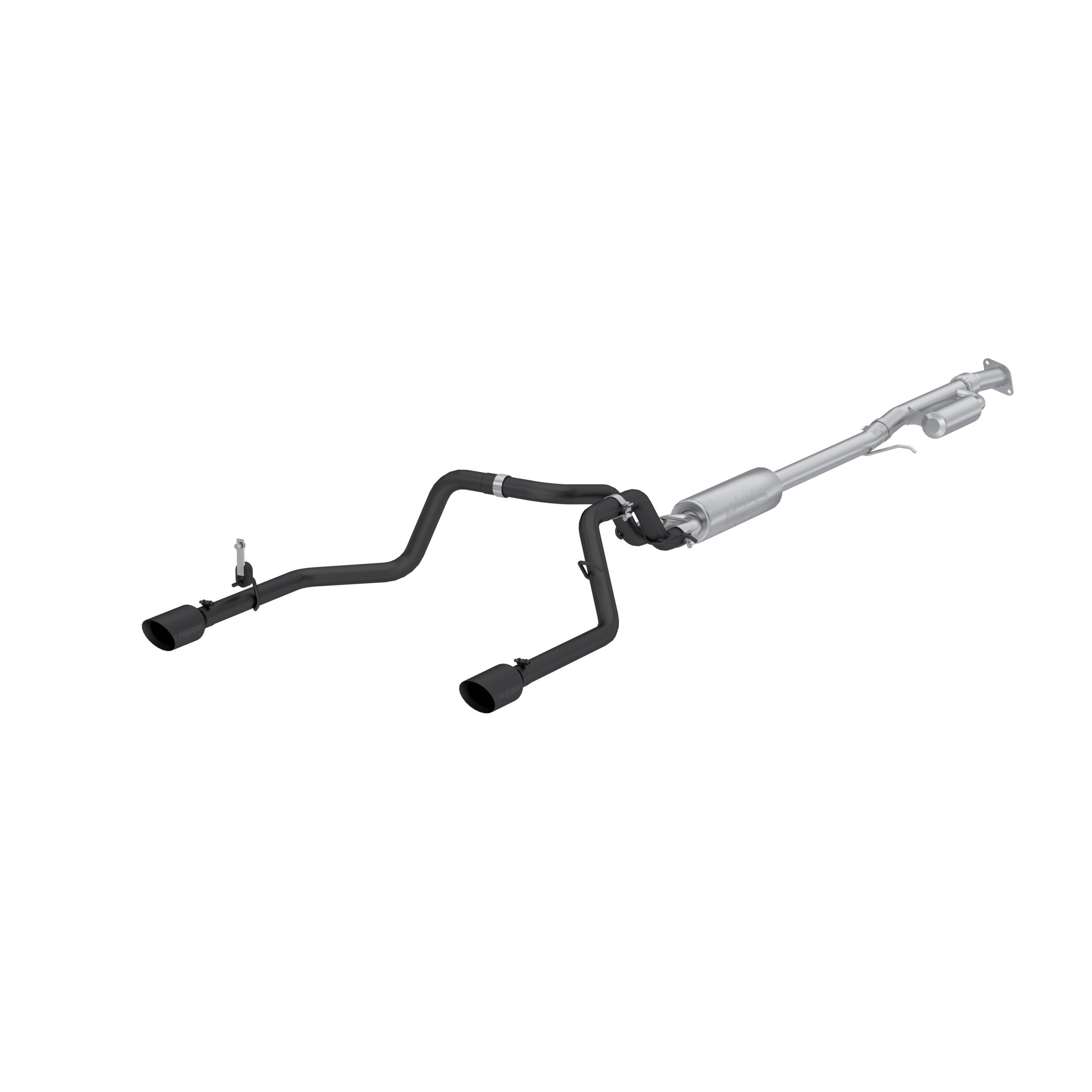 MBRP 3In. Cat-Back. 2.5In Dual Rear. Blk (2019-2024 GMC Sierra 1500, Chevrolet Silverado 1500) - S5021BLK