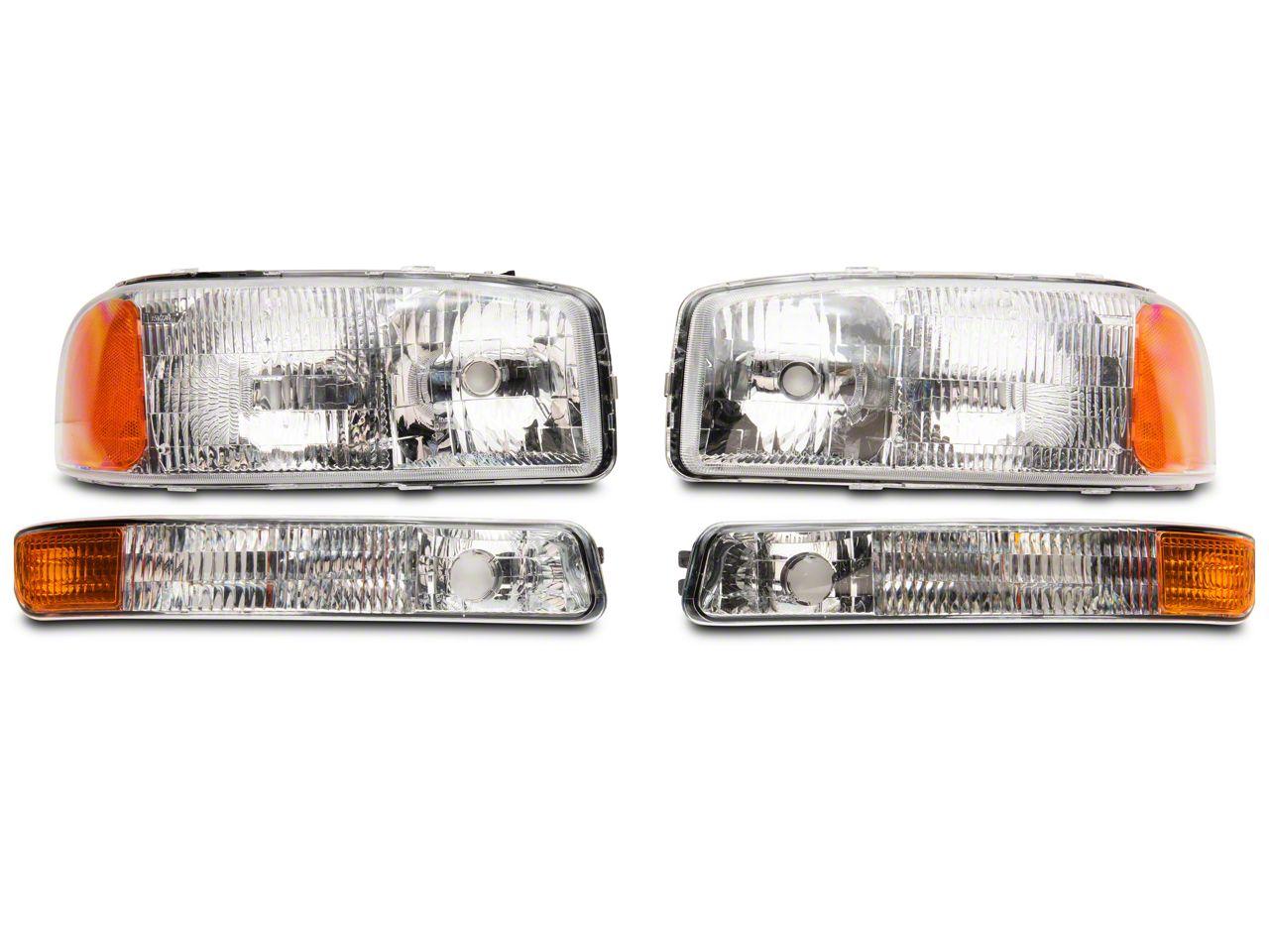 Raxiom Axial Series Oem Style Replacement Headlights; Chrome Housing; Clear Lens (1999-2006 Sierra 1500) - S518302