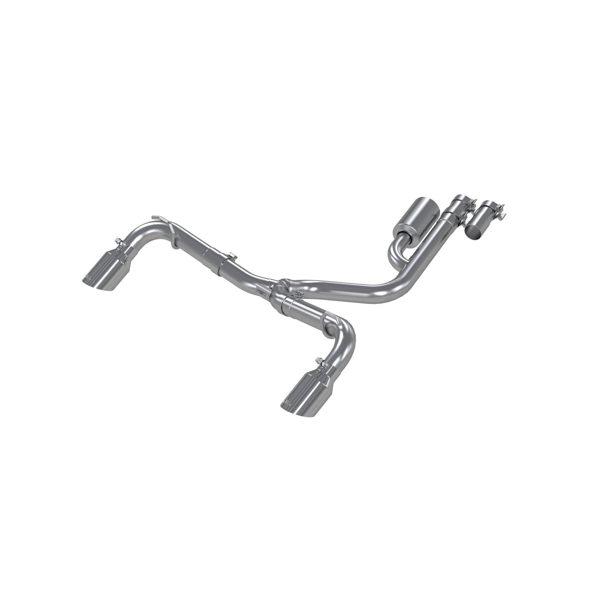 MBRP 2.5" Resonator-Back Exhaust Dual Rear Exit, Street Profile, T304 Stainless Steel Tips (2021 Bronco Sport) S5207409