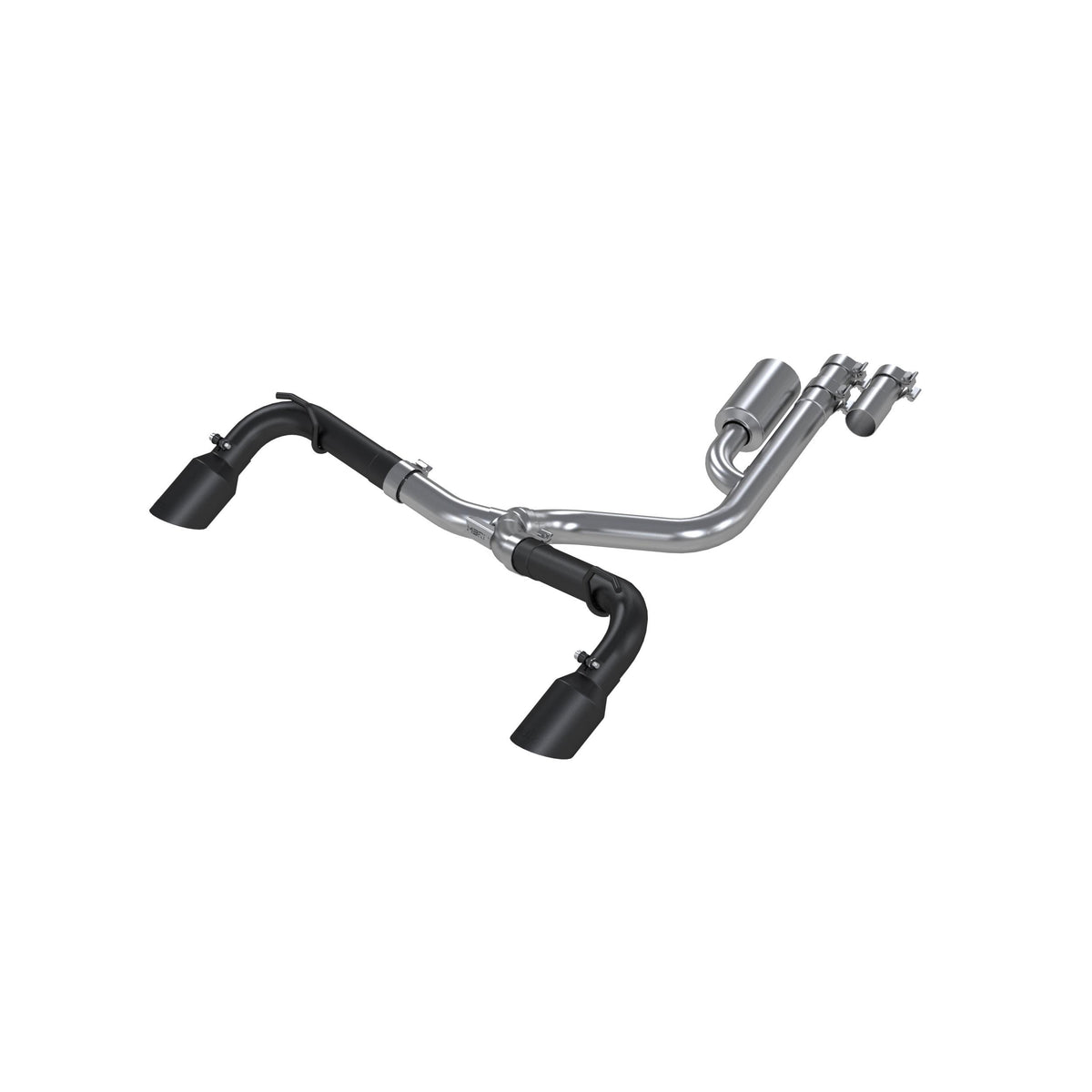 MBRP 2.5" Resonator-Back Exhaust Dual Rear Exit, Street Profile, Black Tips (2021 Bronco Sport) S5207BLK