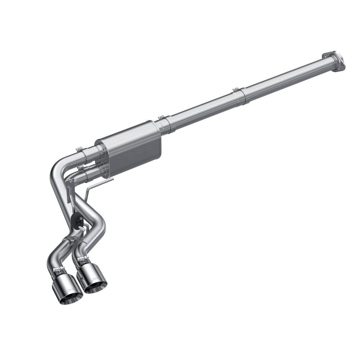 MBRP Cat Back Exhaust System (3" Piping, Dual 2.5" Tips Pre-Axle, T304 Stainless Steel) (2021-2025 F-150) - S5217304