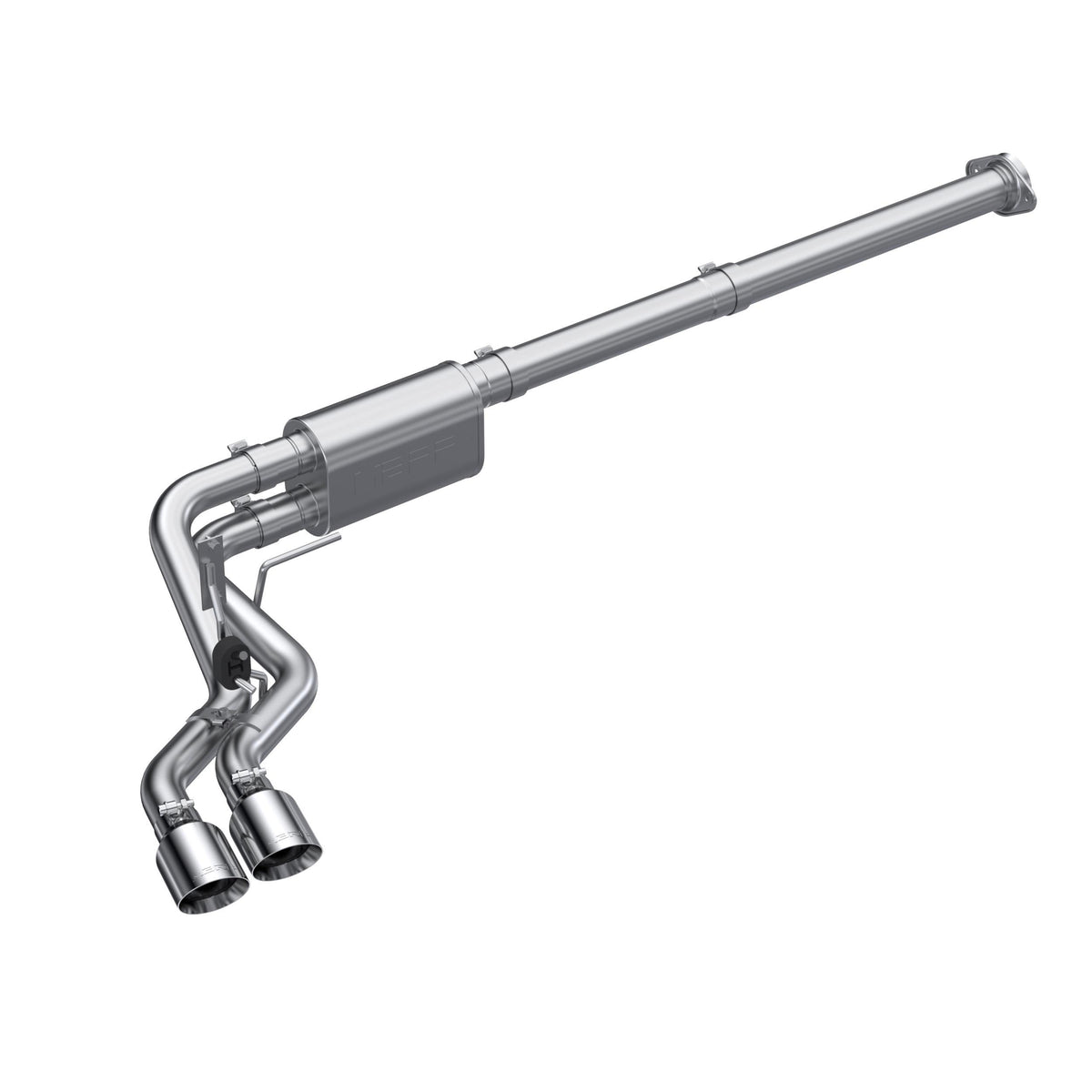 MBRP Cat Back Exhaust System (3" Piping, Dual 2.5" Tips Pre-Axle, Aluminum) (2021-2025 F-150) - S5217AL