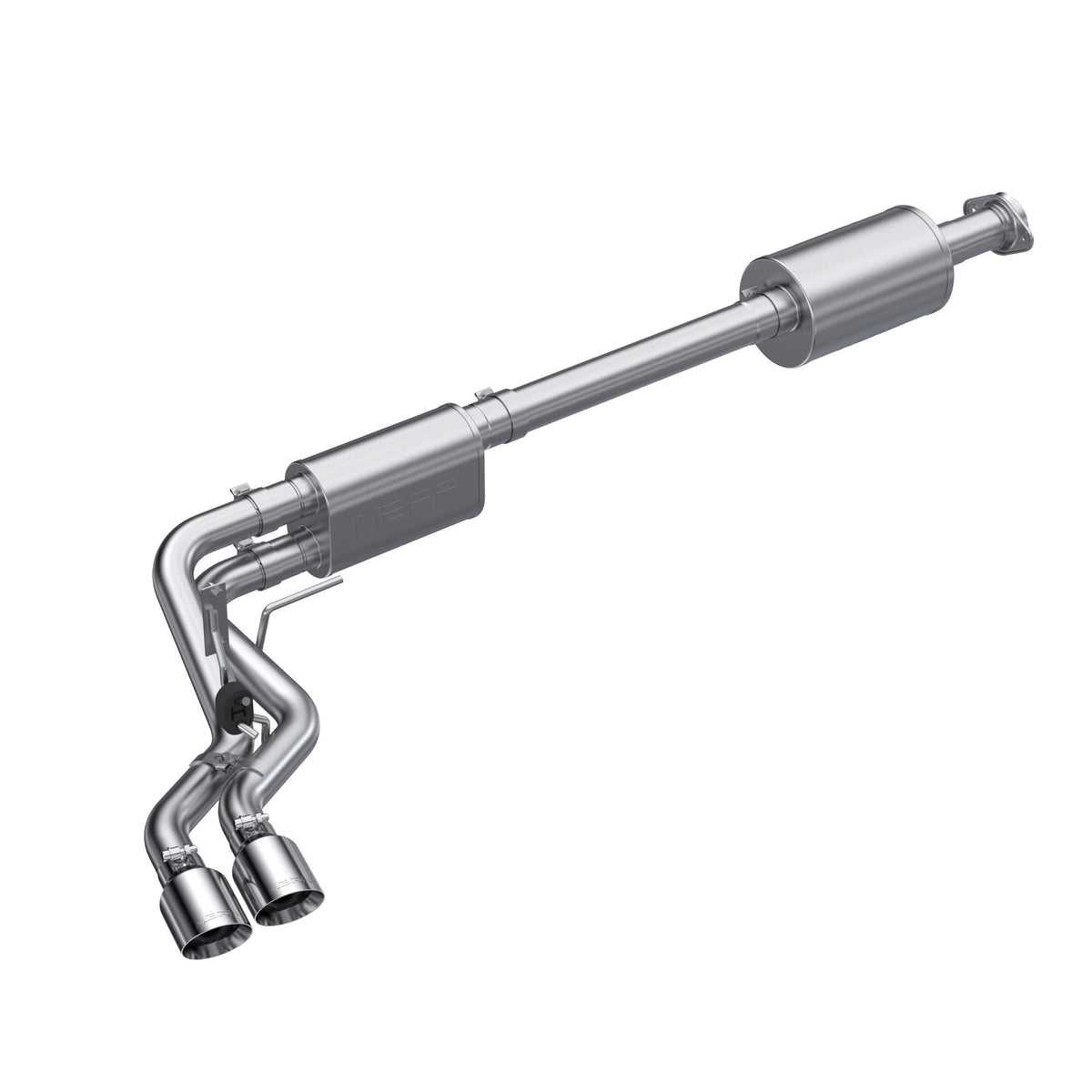 MBRP Cat Back Exhaust System (3" Piping, Dual 2.5" Tips Pre-Axle, Aluminum) (2021-2025 F-150) - S5219AL