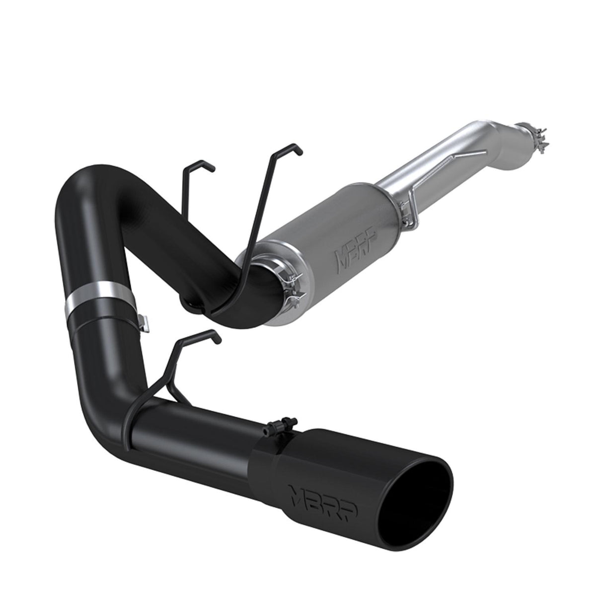 MBRP 4" resonator back single side pro series exhaust BLACK (2017-2021 F250/F350 7.3L 6.2L Gas Super/Crew cab) - S5247BLK