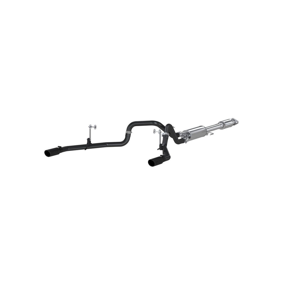 MBRP 2 1/2in. Cat Back; Dual Rear; Black (2015-2020 F-150) - S5258BLK