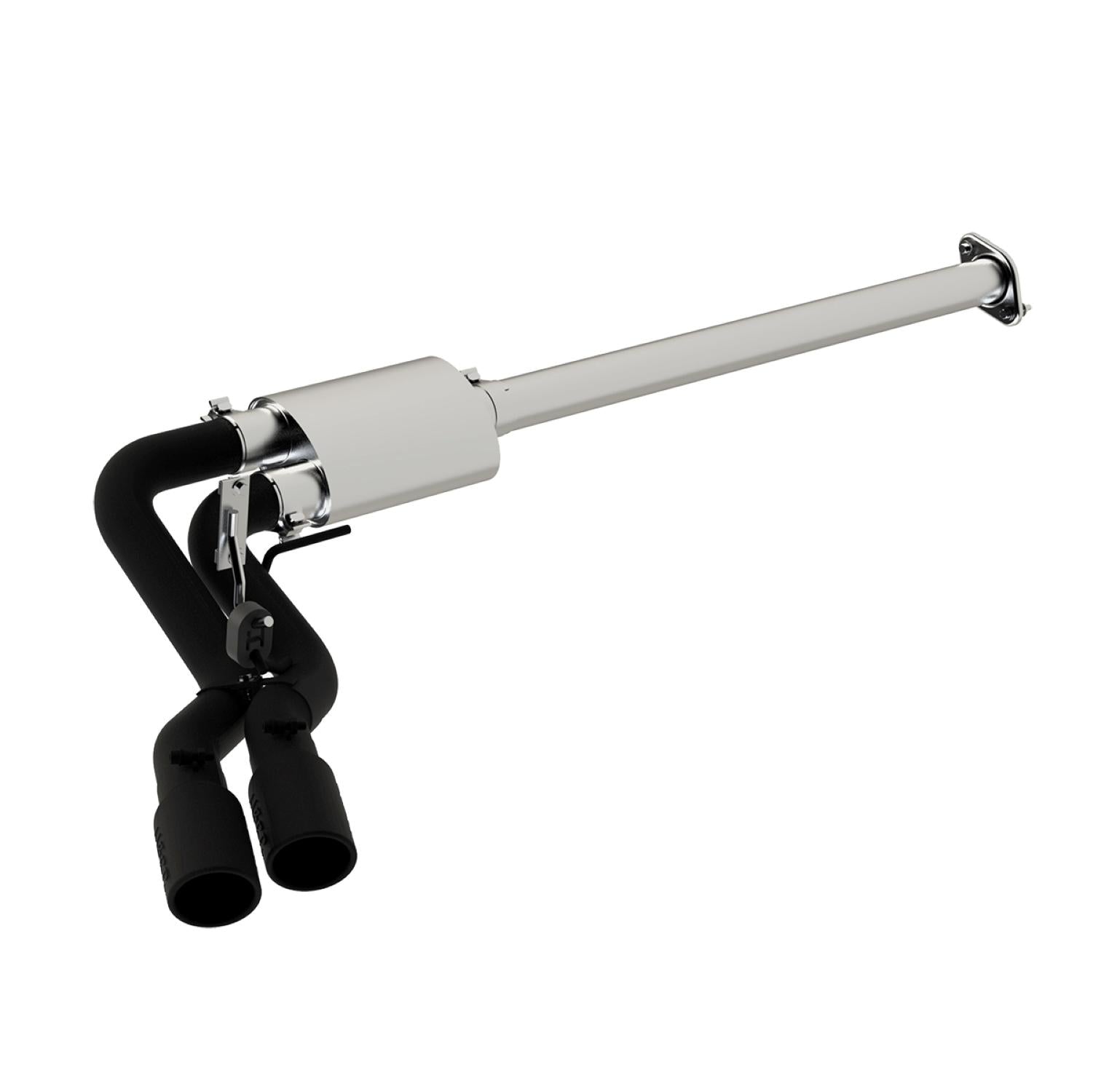 MBRP 3in. Cat Back; Single Side Dual Outlet in Front of Rear Wheel; Black Coated; Race Version (2015-2020 F-150) - S5260BLK