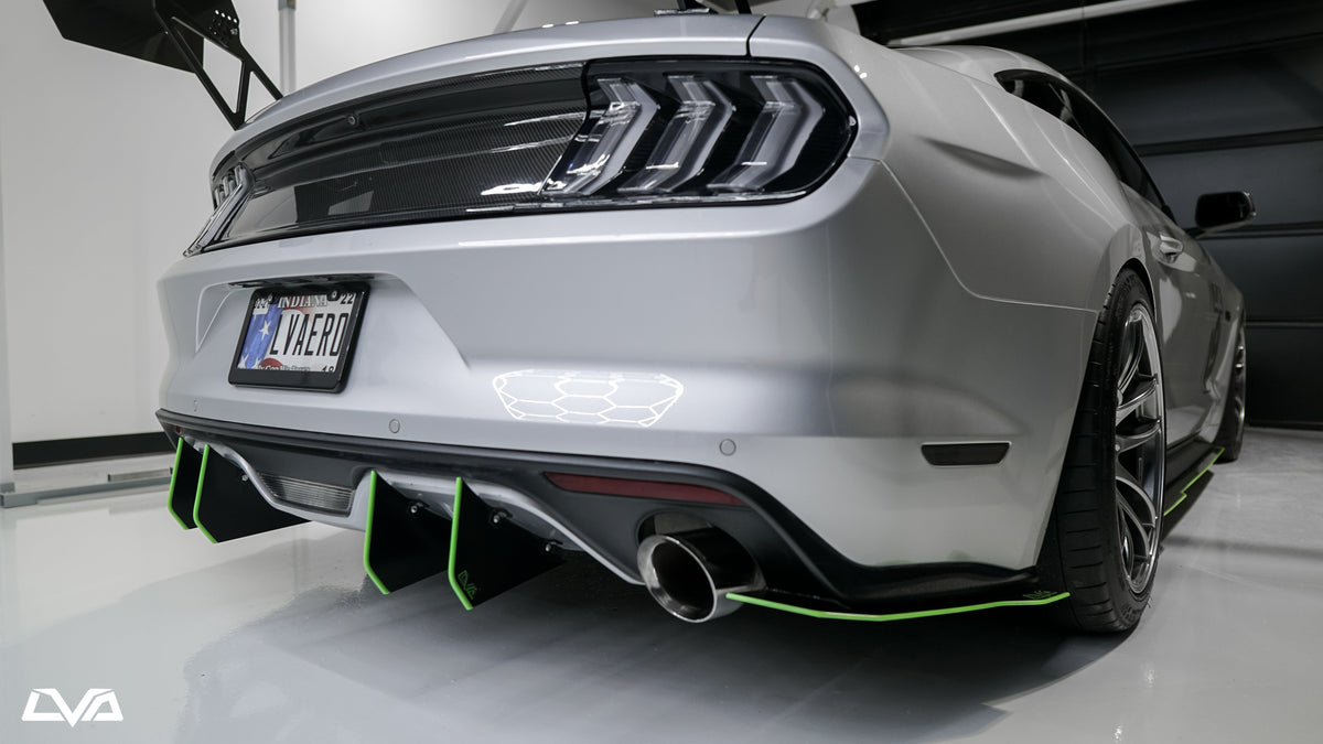 LiquiVinyl 2015-2017 Ford Mustang Premium Bumper - Rear Diffuser Fins