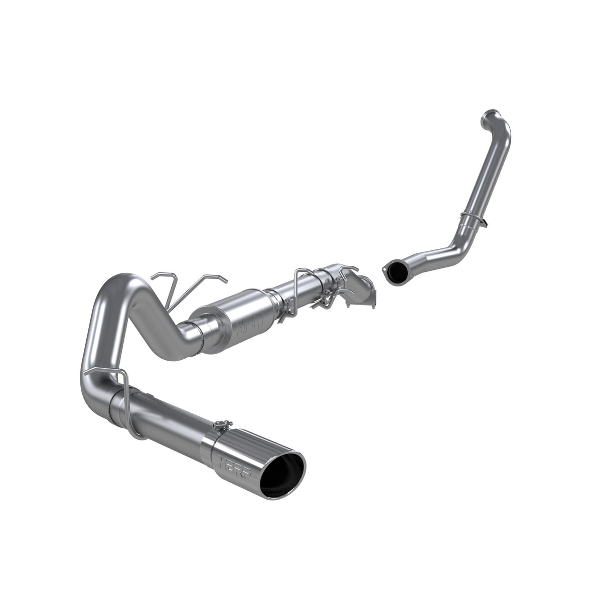 MBRP 4in. Turbo Back; Single Side (Stock Cat) Exit; AL (2003-2007 F-250 Super Duty,2003-2007 F-350 Super Duty) - S6206AL