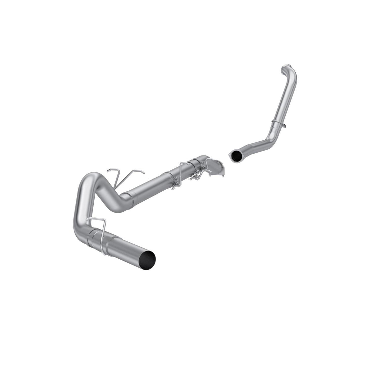 MBRP 4in. Turbo Back, Single Side (Stock Cat), No Muffler (2003-2007 F-250 Super Duty, F-350 Super Duty) - S6206PLM