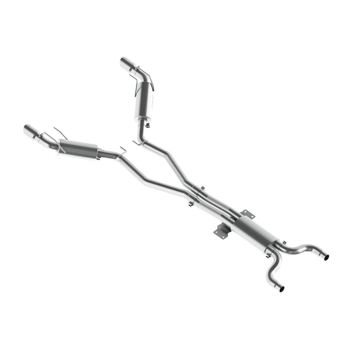 MBRP 3in. Dual Cat Back; Round Tips; T409 (2010-2015 Camaro) - S7024409