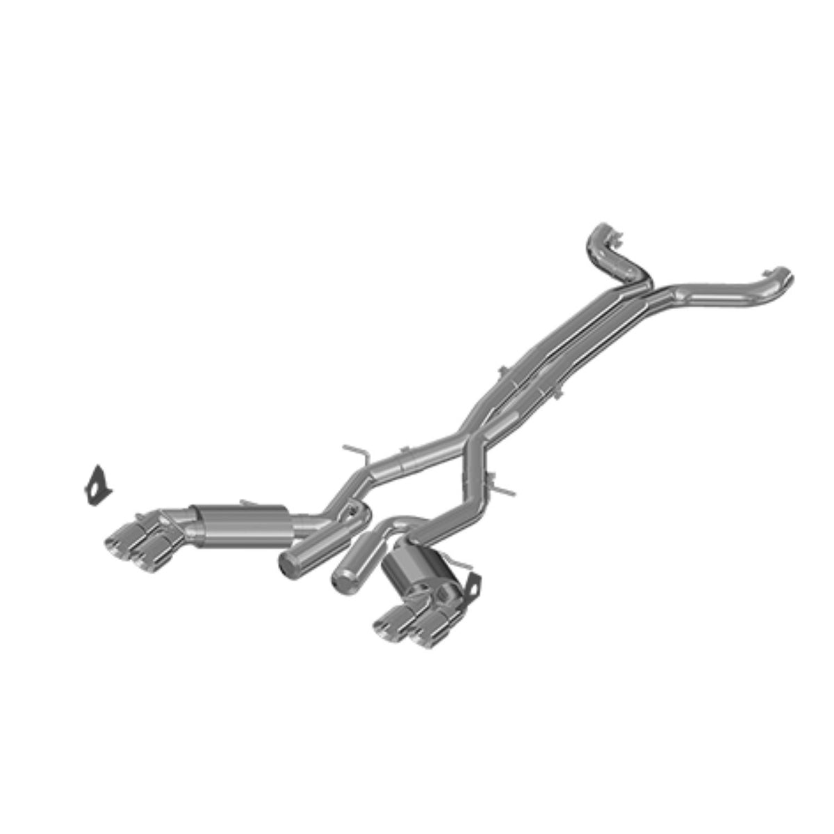 MBRP 3"; Dual Cat Back; Quad Tips; Street Version; T409 (2016-2020 Camaro) - S7032409