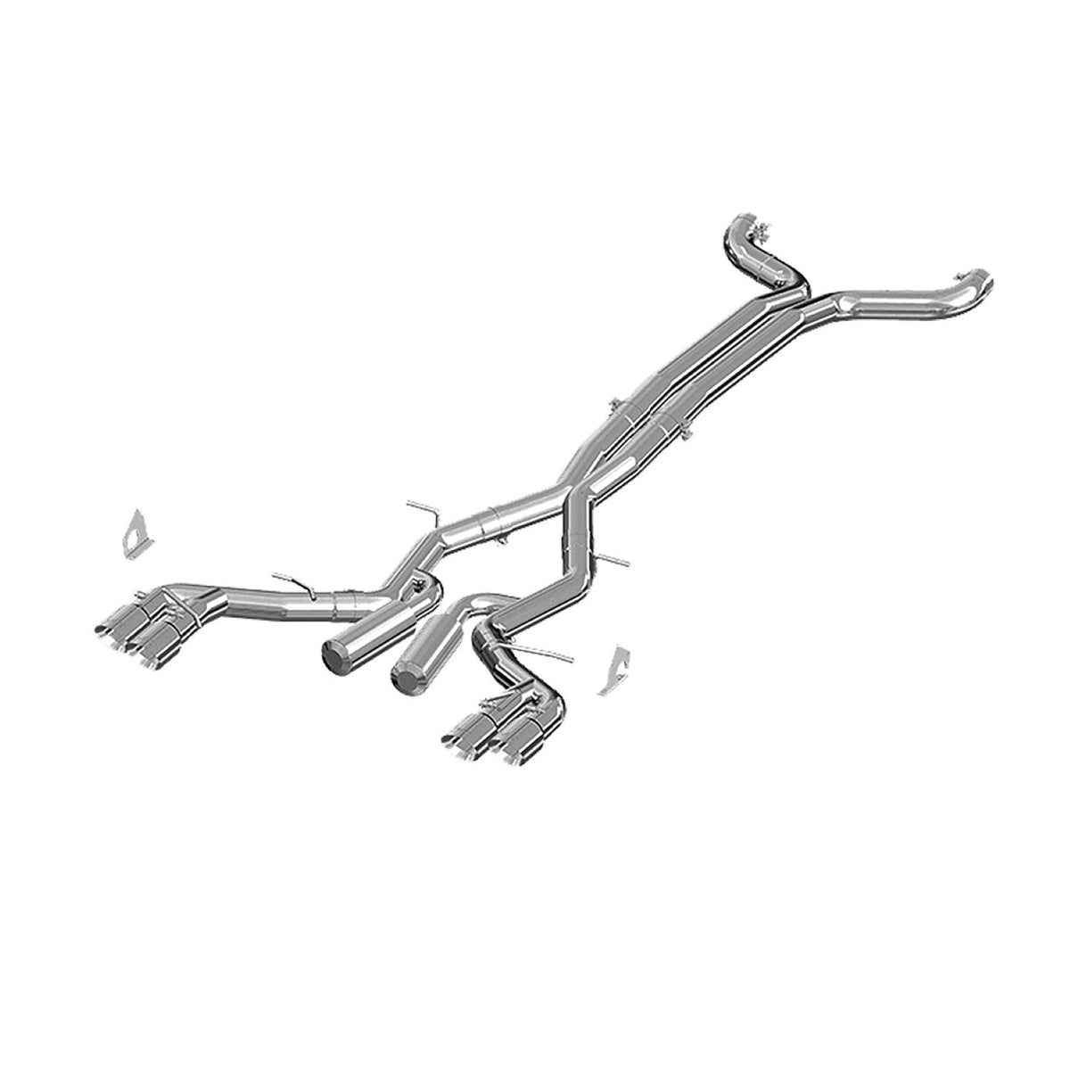 MBRP 3in. Dual Cat Back; Quad Tips; T409; Race Version (2016-2020 Camaro) - S7033409
