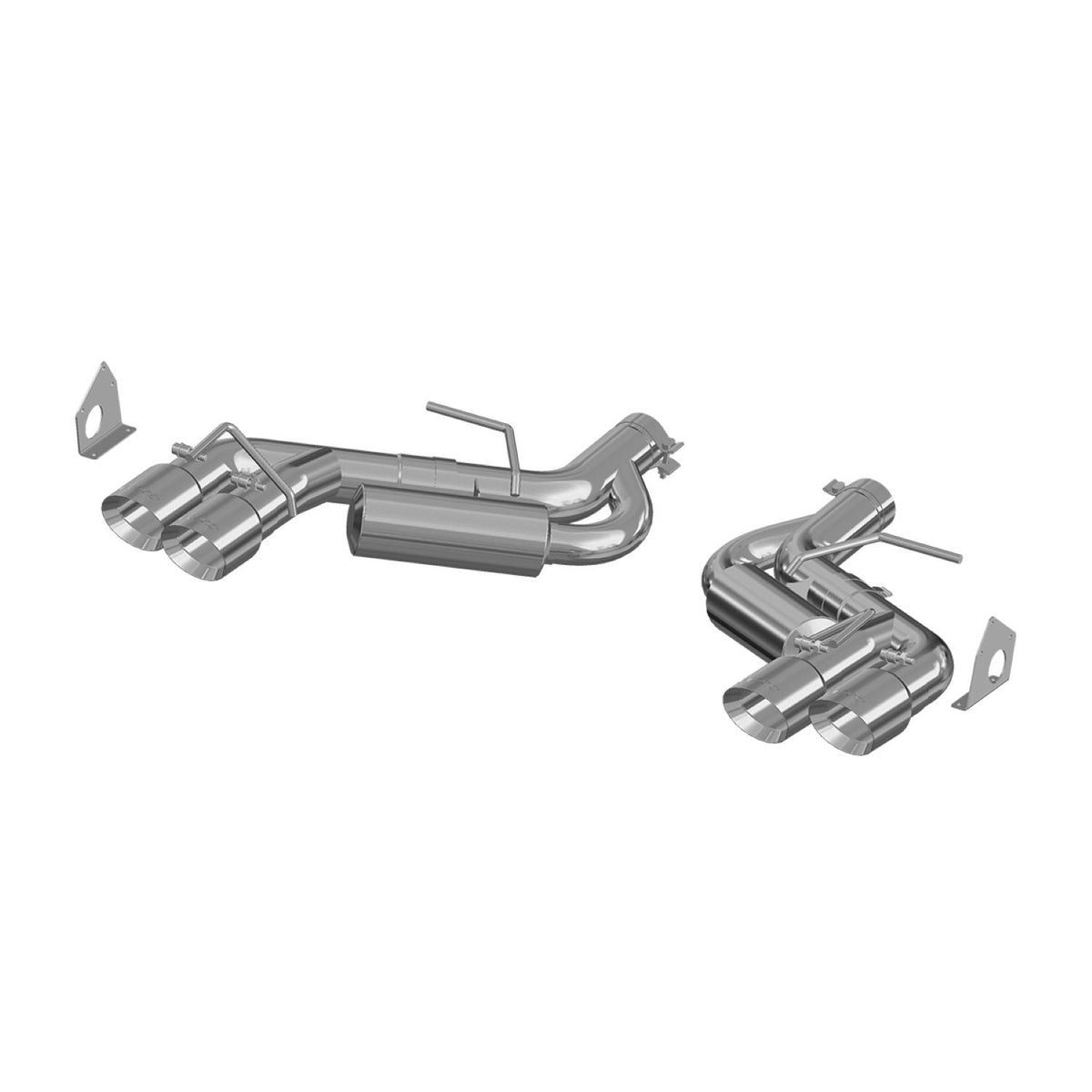 MBRP 3in. Dual Axle Back; Quad Tips; T409 (2016-2020 Camaro) - S7036409