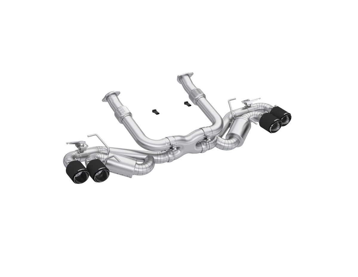 MBRP 3" Cat-Back Exhaust - Quad Rear Exit - Carbon Fiber Tips (2020-2024 Corvette Stingray) - S70413CF