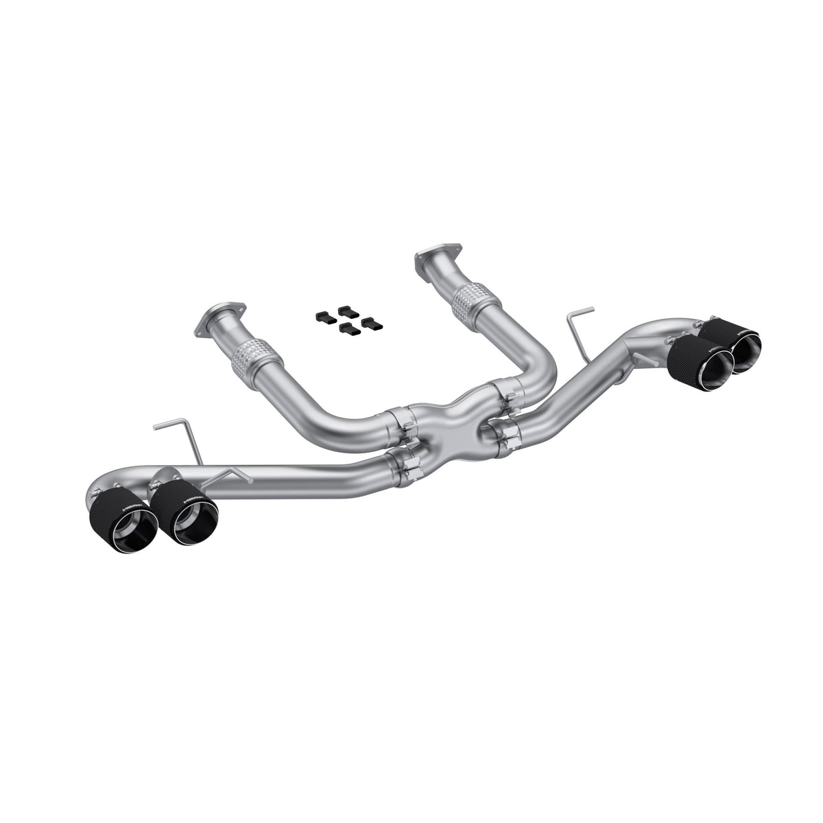MBRP 3in. Cat-Back, Quad Split Rear with 4.5in. Carbon Fiber Tips, T304 (2020-2023 Chevrolet Corvette) - S70423CF