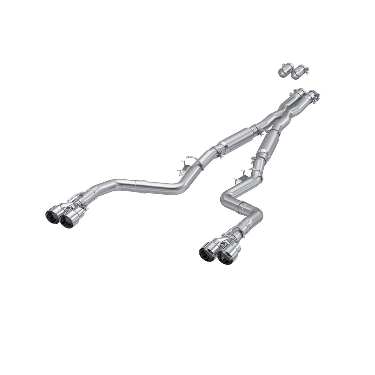 MBRP 3" Cat Back; Dual Rear; Quad Tips; AL. (2015-2021 Challenger) - S7113AL