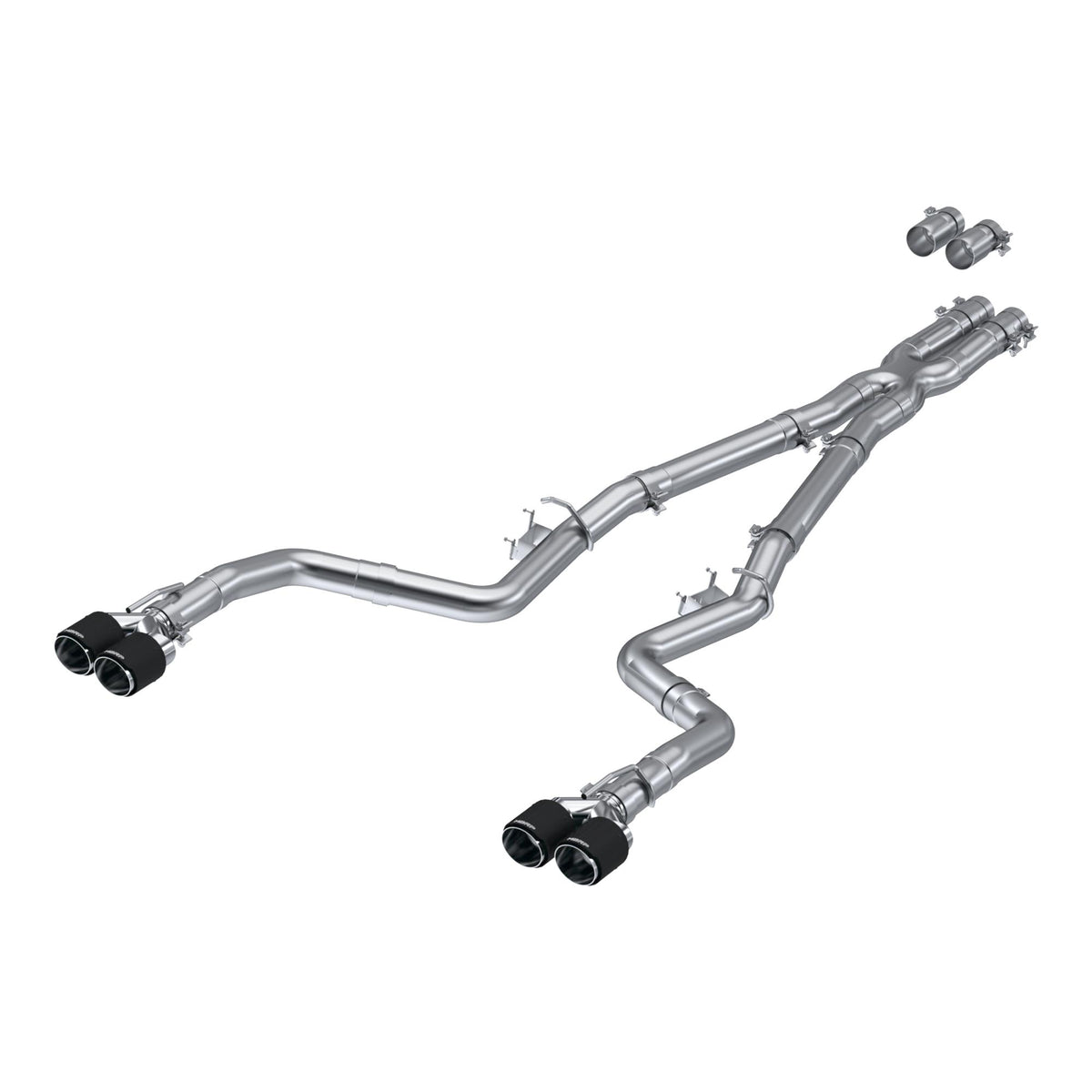MBRP 3" Cat Back; Dual Rear; Quad Tips; T304 with CF Tips. - S71143CF