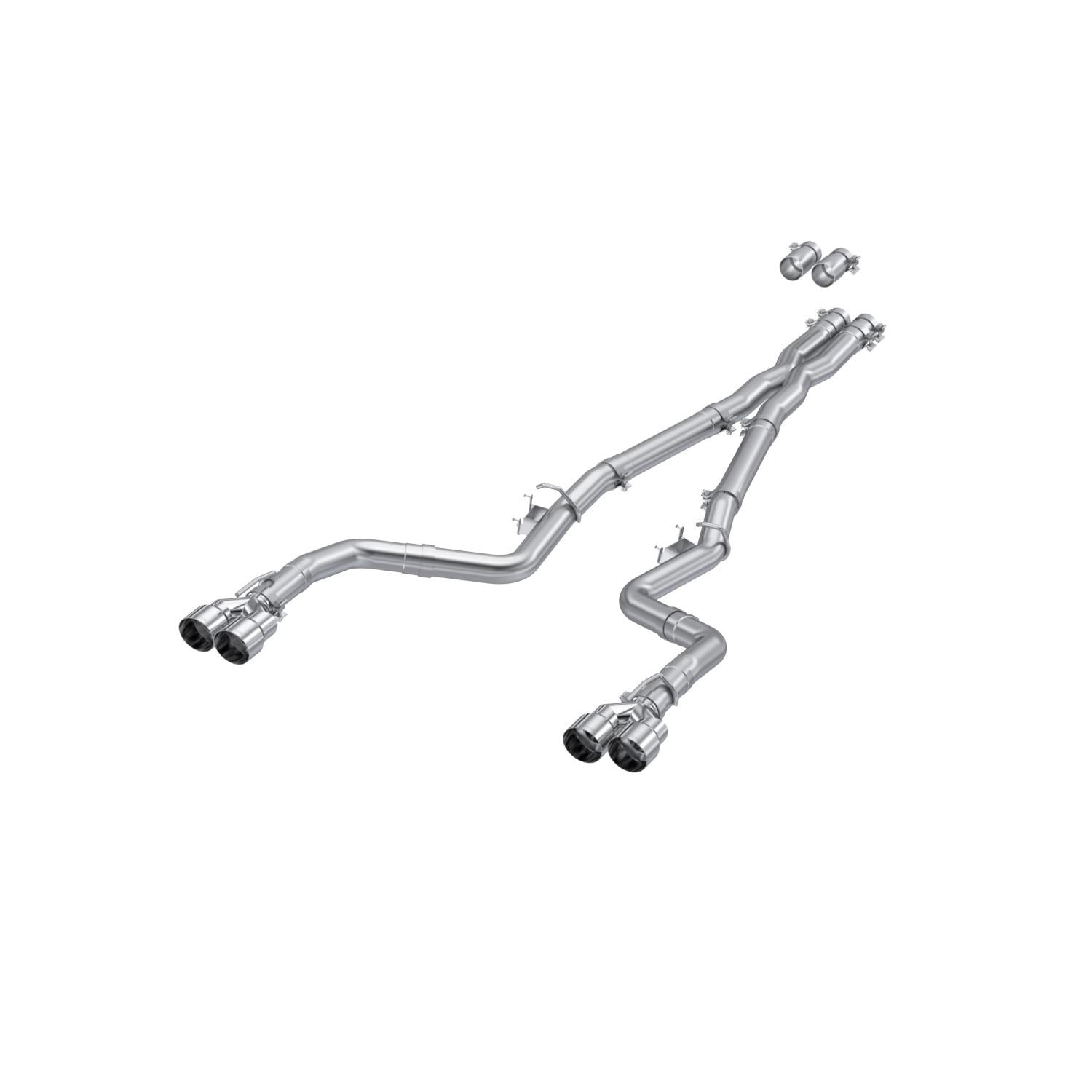 MBRP 3" Cat Back; Dual Rear; Quad Tips; AL. (2015-2021 Challenger) - S7114AL