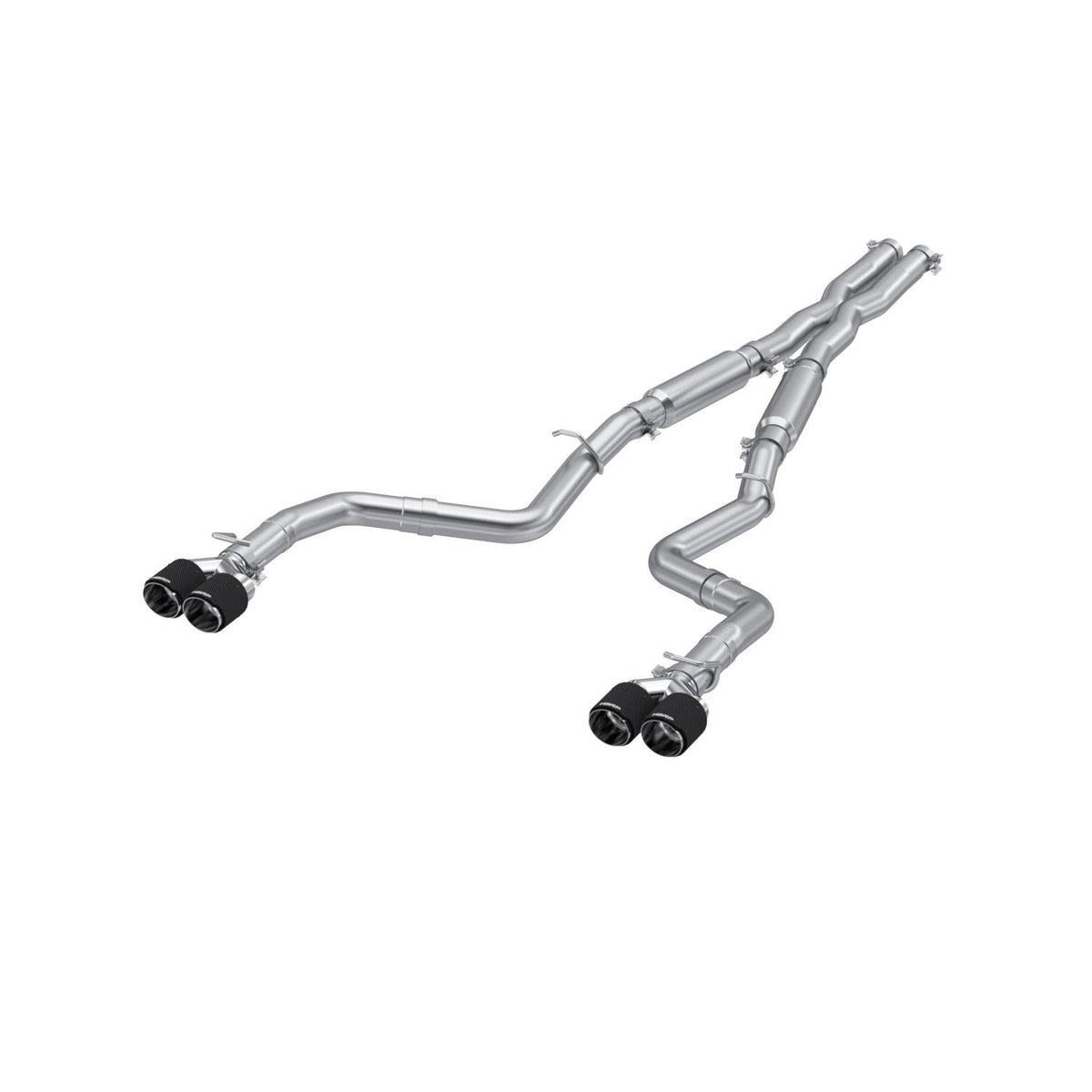 MBRP 3" Cat Back; Dual Rear; Quad Tips; T304 with CF Tips. - S71153CF