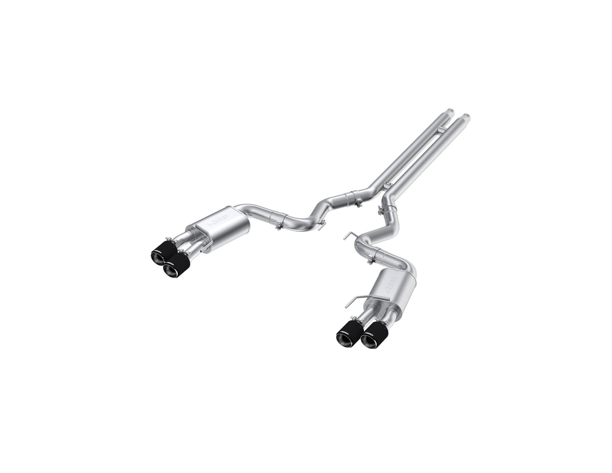 MBRP 3" Cat-Back Exhaust System Pro-Series Street With Carbon Fiber Tips Without Active Exhaust (2018-2023 Mustang GT) - S72053CF