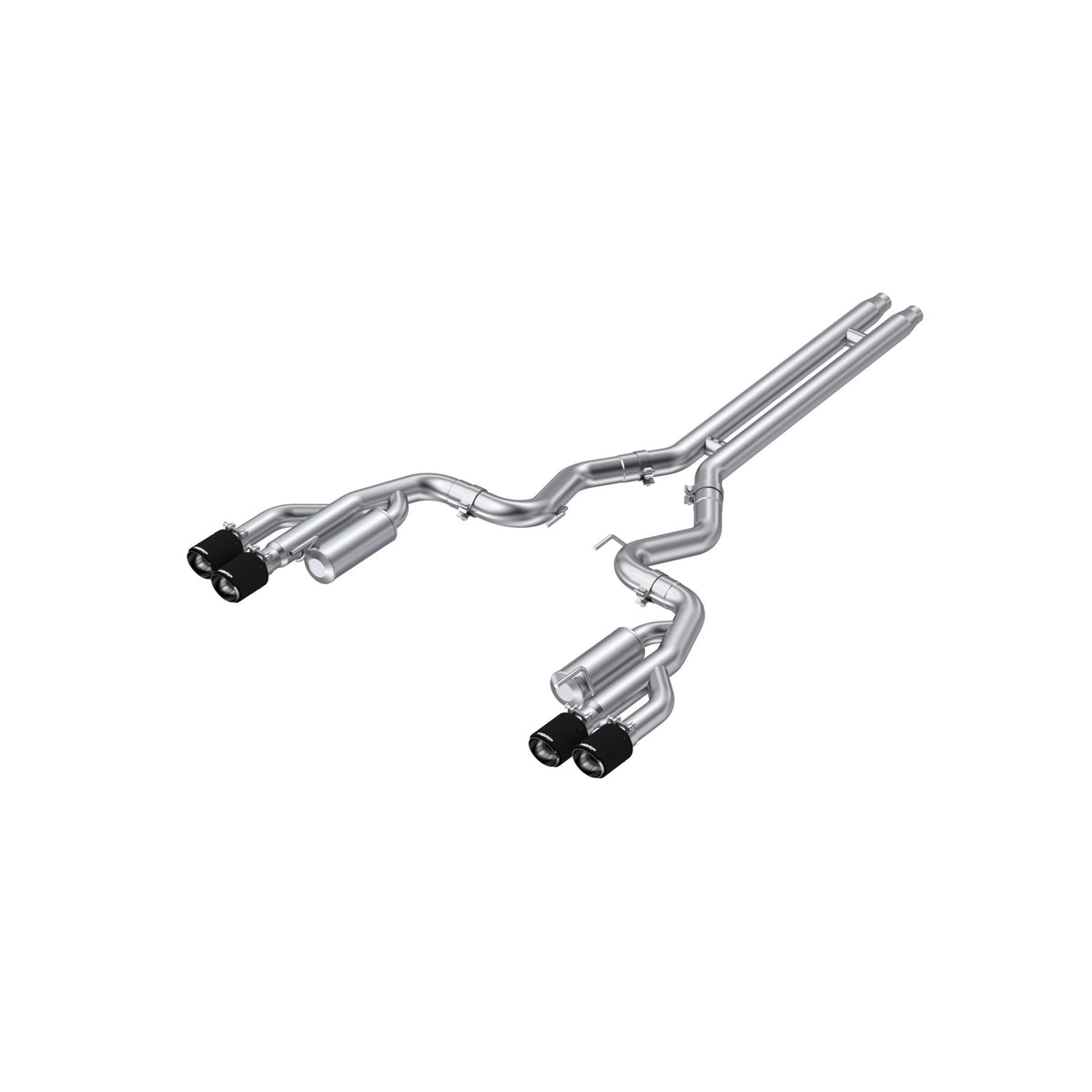MBRP 3" Cat-Back Exhaust System Pro-Series Race Stainless Steel With Carbon Fiber Tips Without Active Exhaust (2018-2023 Mustang GT) - S72073CF
