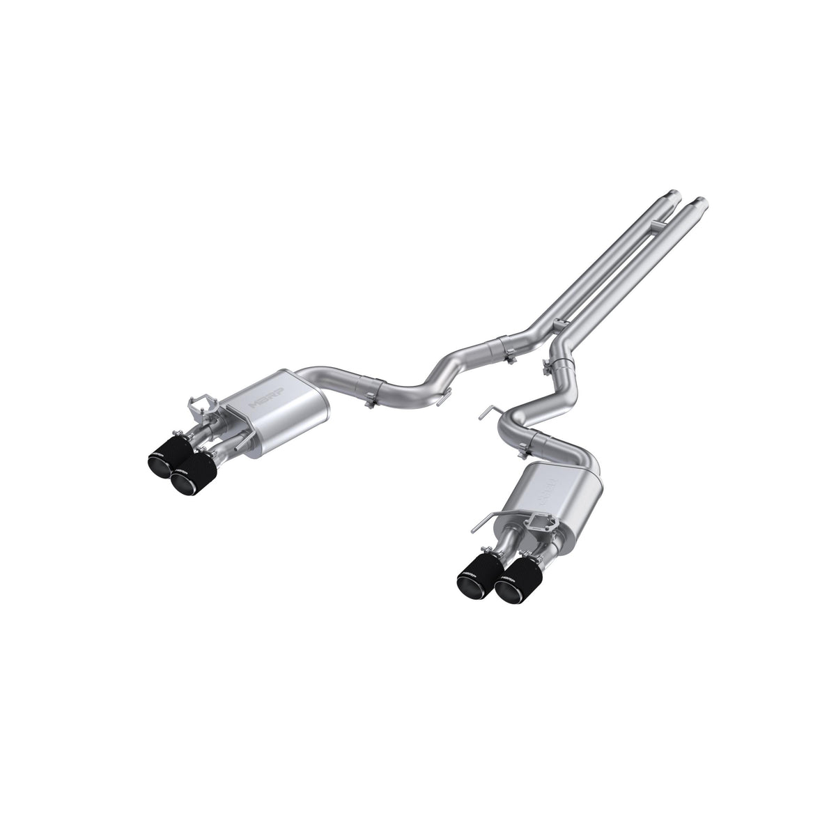 MBRP 3" Cat-Back Exhaust System Pro-Series With 4" Carbon Fiber Tips With Active Exhaust Mustang (2018-2023 Mustang GT) - S72093CF