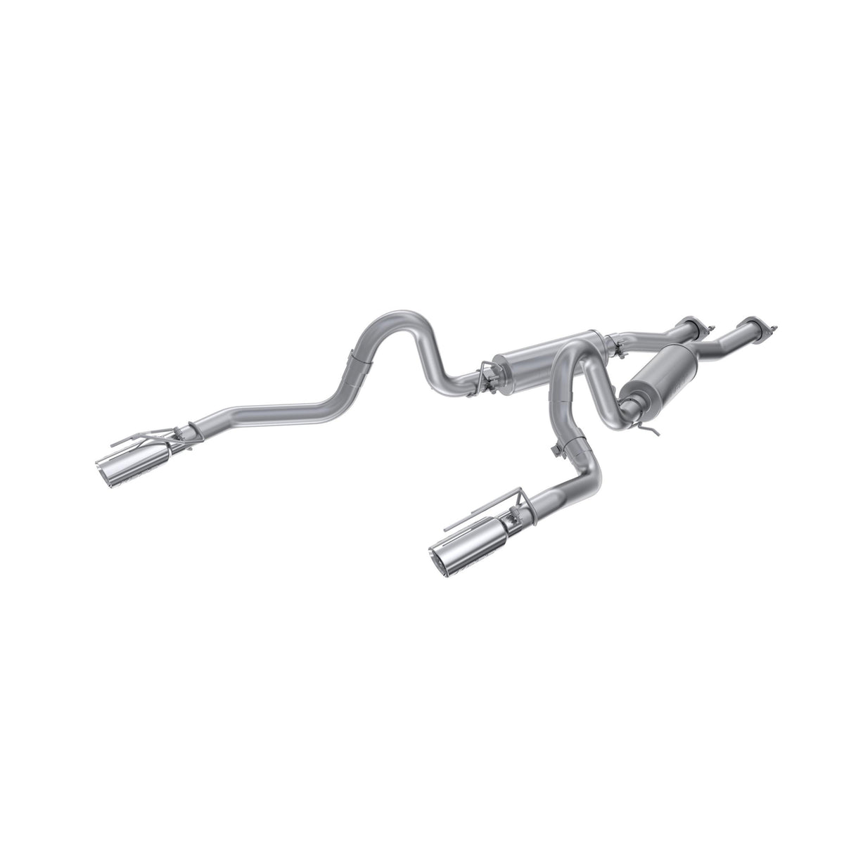 MBRP 2.5" Dual Rear Exit Aluminized Steel Cat-Back - Polished Tips (1999-2004 Mustang GT / Mach 1) - S7221AL