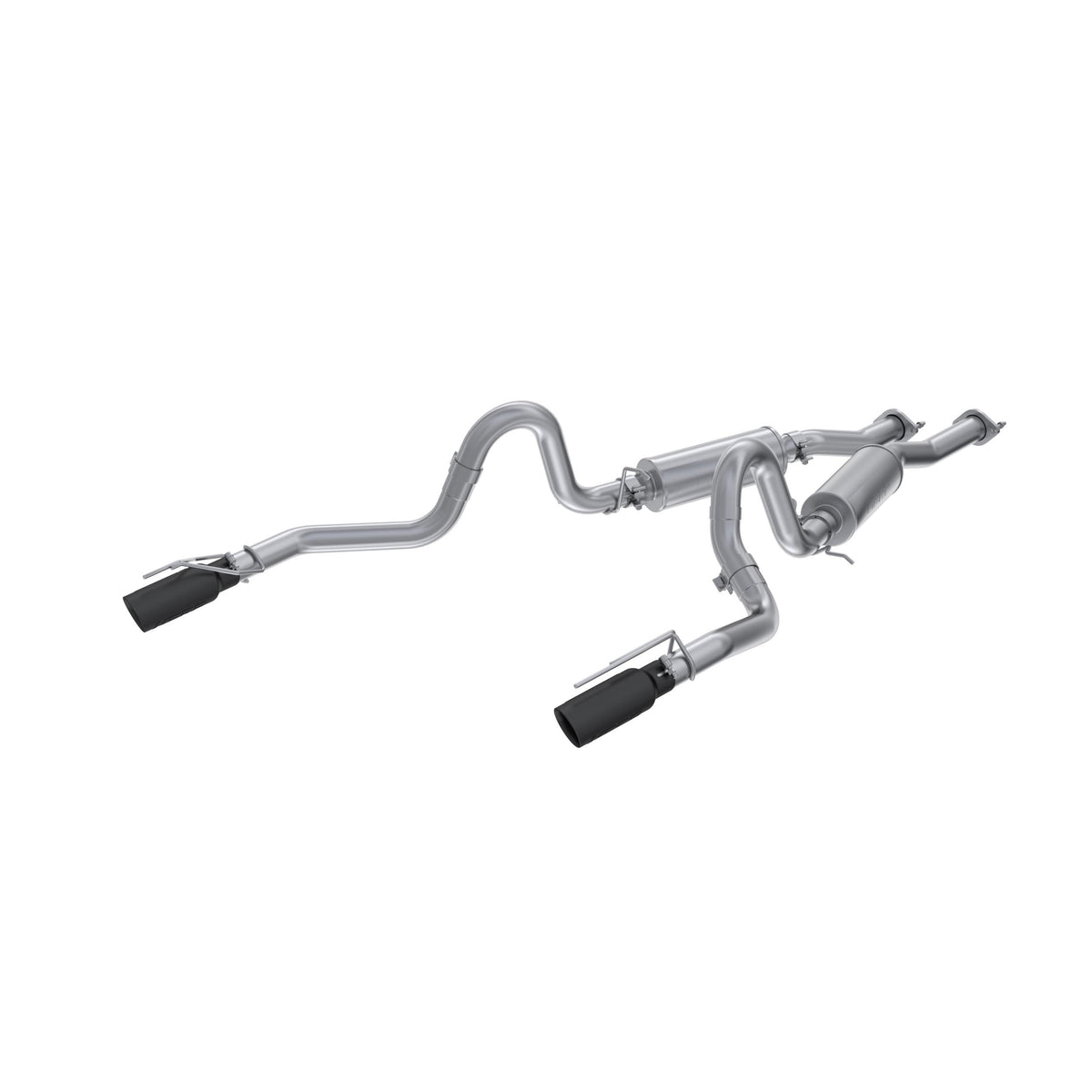 MBRP 2.5" Dual Rear Exit Aluminized Steel Cat-Back - Black Tips (1999-2004 Mustang GT / Mach 1) - S7221ALBT