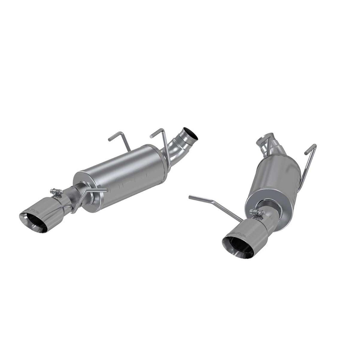 MBRP S7227AL Aluminized 3" Dual Muffler Axle Back Split Rear with 4" Polished Tips  (2011-2014 Mustang V6 3.7L)