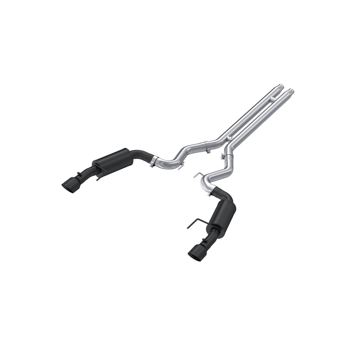 MBRP Aluminized Street Series Cat-Back with H Pipe - Convertible (Black Tips) (2015-2017 Mustang GT Non-Active) - S7239BLK