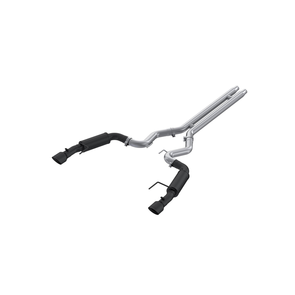 MBRP Aluminized Steel 3" Race Cat-Back Exhaust w/ Dual Split Rear & Black Coated Tips (2024-2026 Mustang GT) – S7253BLK