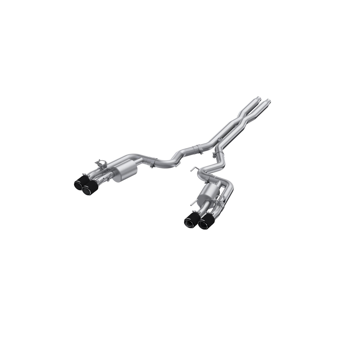 MBRP 3" Cat-Back Exhaust – Quad Rear Exit w/ Carbon Fiber Tips (T304, Active Exhaust) f(2024-2026 Mustang GT / GT Premium) – S72553CF
