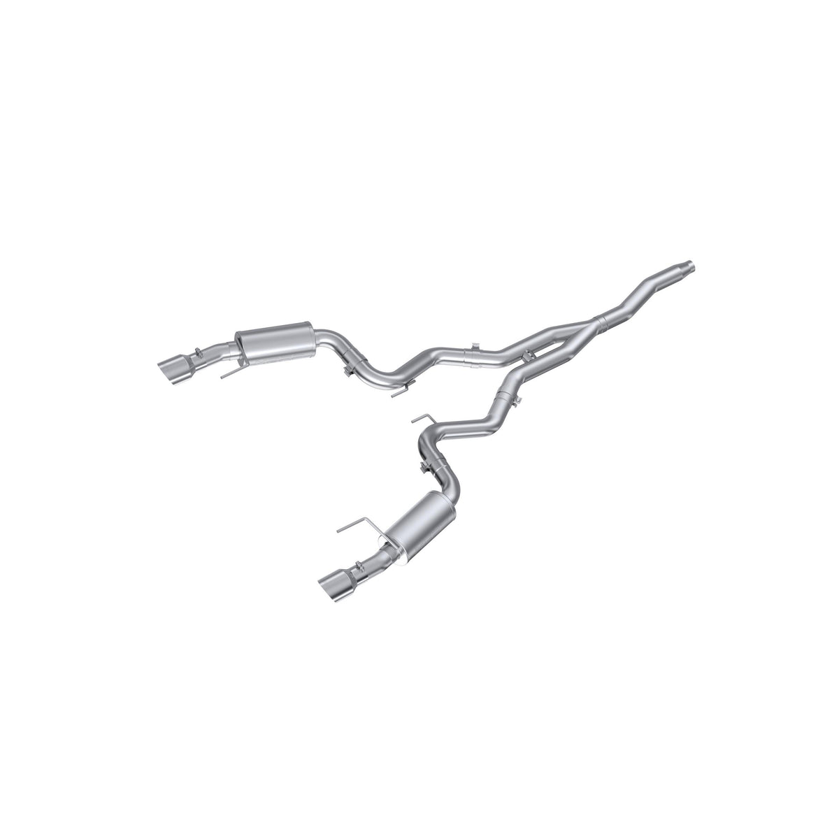 MBRP  2015-2021 Mustang 2.3L Ecoboost T409 Stainless Street Series Cat-Back (Polished Tips) - S7274409