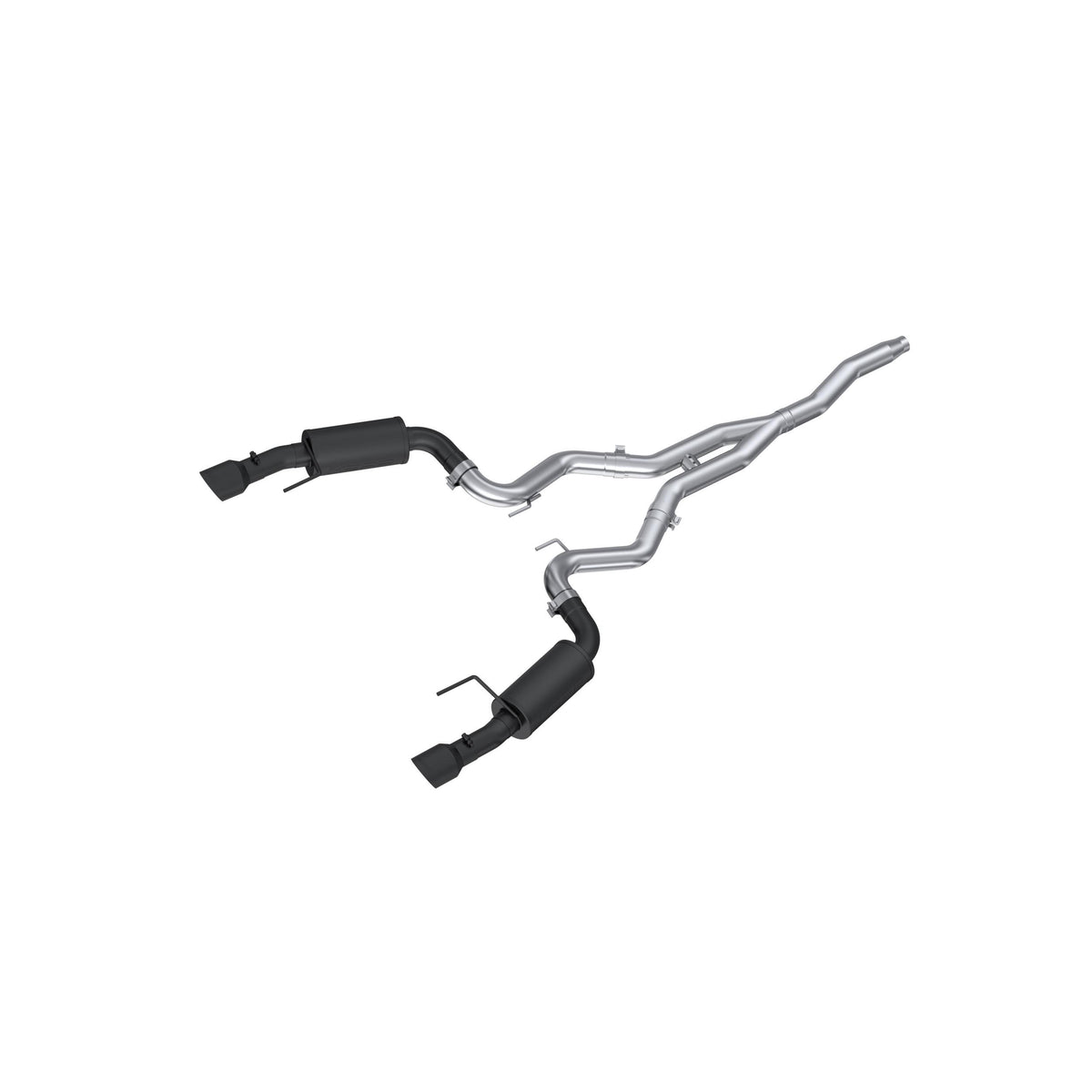 MBRP  2015-2021 Mustang 2.3L Ecoboost Aluminized Street Series Cat-Back (Black Tips) - S7274BLK