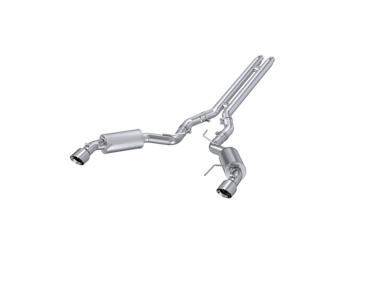MBRP T409 Stainless Street Series Cat-Back with H Pipe (Polished Tips) (2015-2017 Mustang GT Non-Active) - S7277409