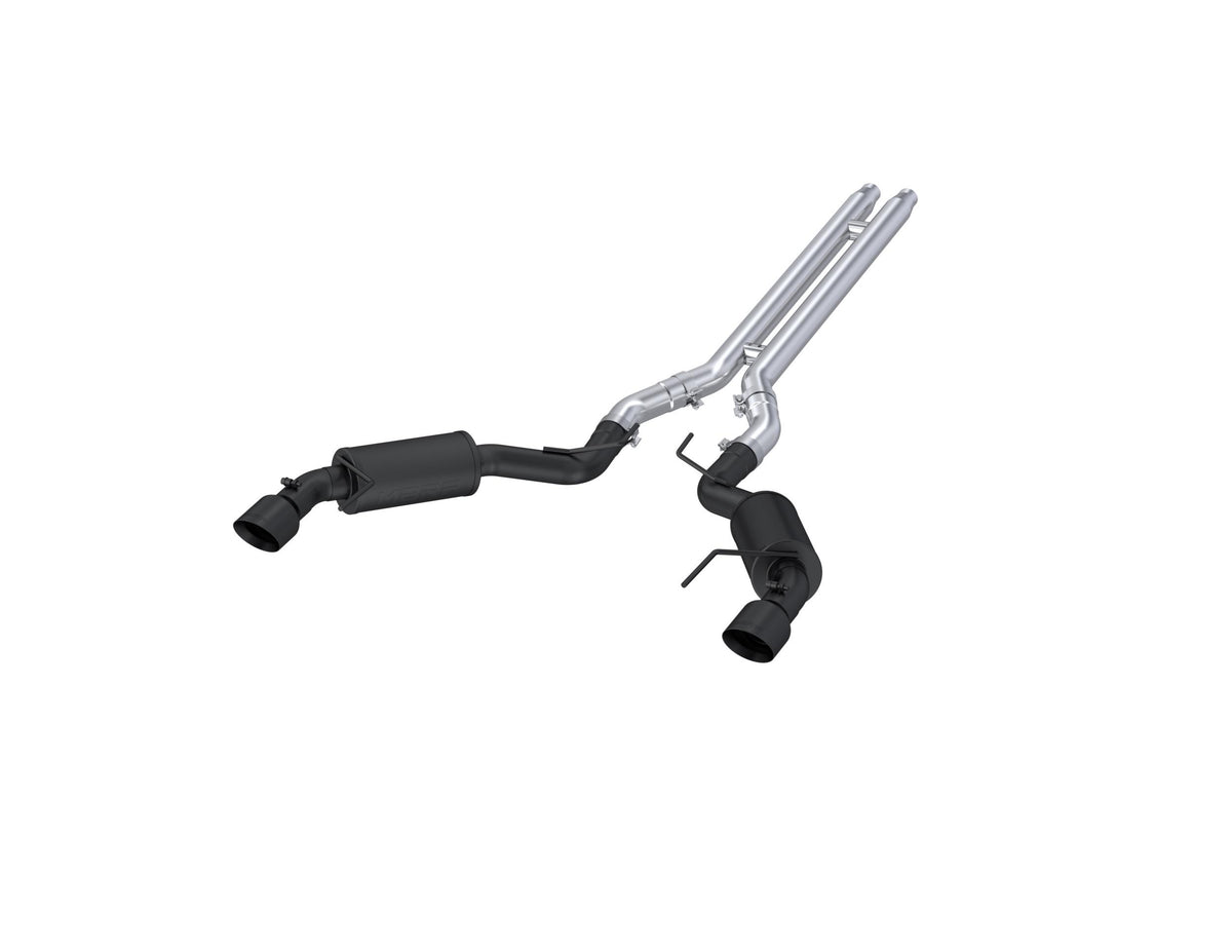 MBRP Aluminized Street Series Cat-Back with H Pipe (Black Tips) (2015-2017 Mustang GT Non-Active) - S7277BLK