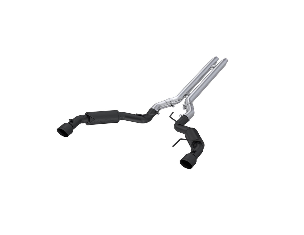 MBRP Aluminized Race Series Cat-Back with H-Pipe & Black Tips (2015–2017 Mustang GT / 2024+ Mustang GT Non Active Exhaust) – S7278BLK