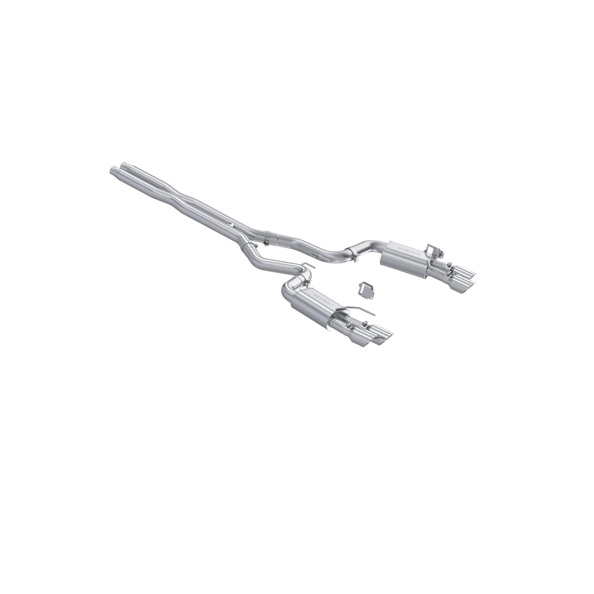 MBRP 3" Street Cat-Back Exhaust – Dual Rear Exit w/ Quad Tips (T304) (2024-2026 Mustang GT / GT Premium) – S7280304