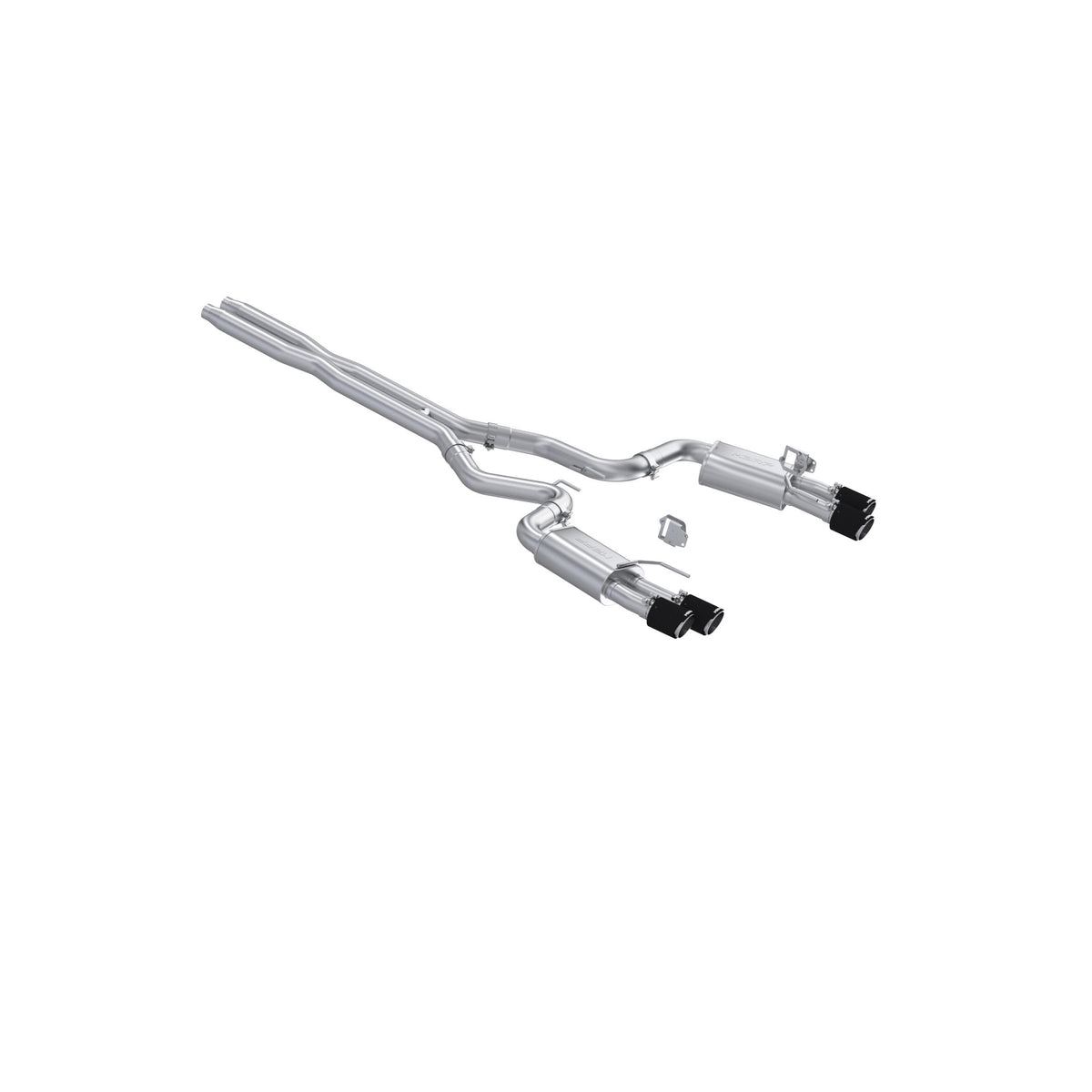 MBRP 3" Street Cat-Back Exhaust – Dual Rear Exit w/ Quad Carbon Fiber Tips (T304) (2024-2026 Mustang GT / GT Premium) – S72803CF