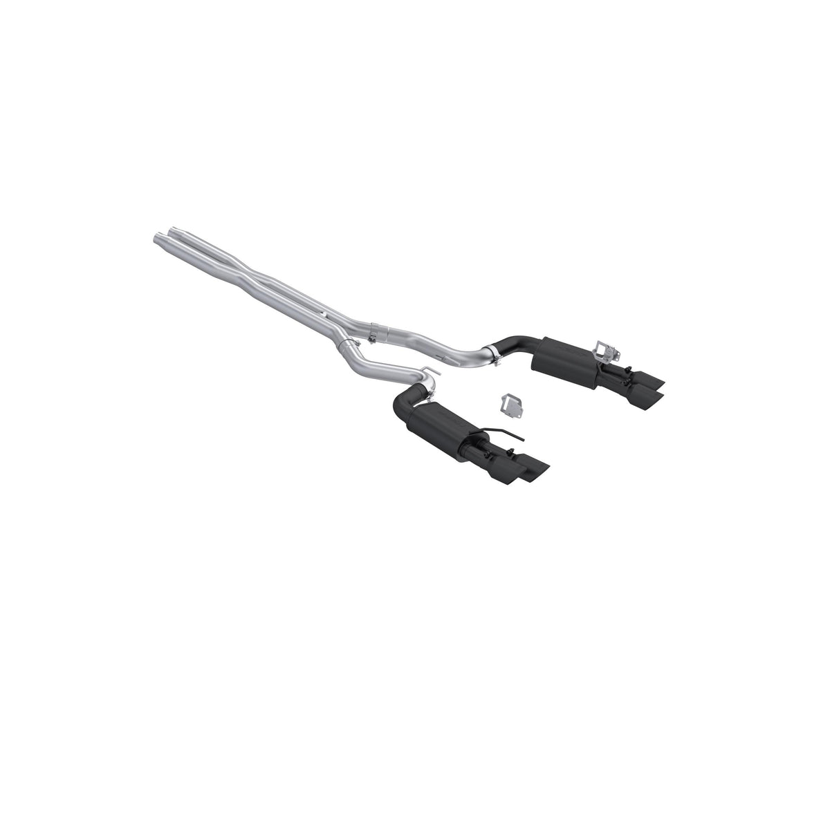 MBRP 3" Street Cat-Back Exhaust – Dual Rear Exit w/ Quad Black Tips (2024-2026 Mustang GT / GT Premium) – S7280BLK