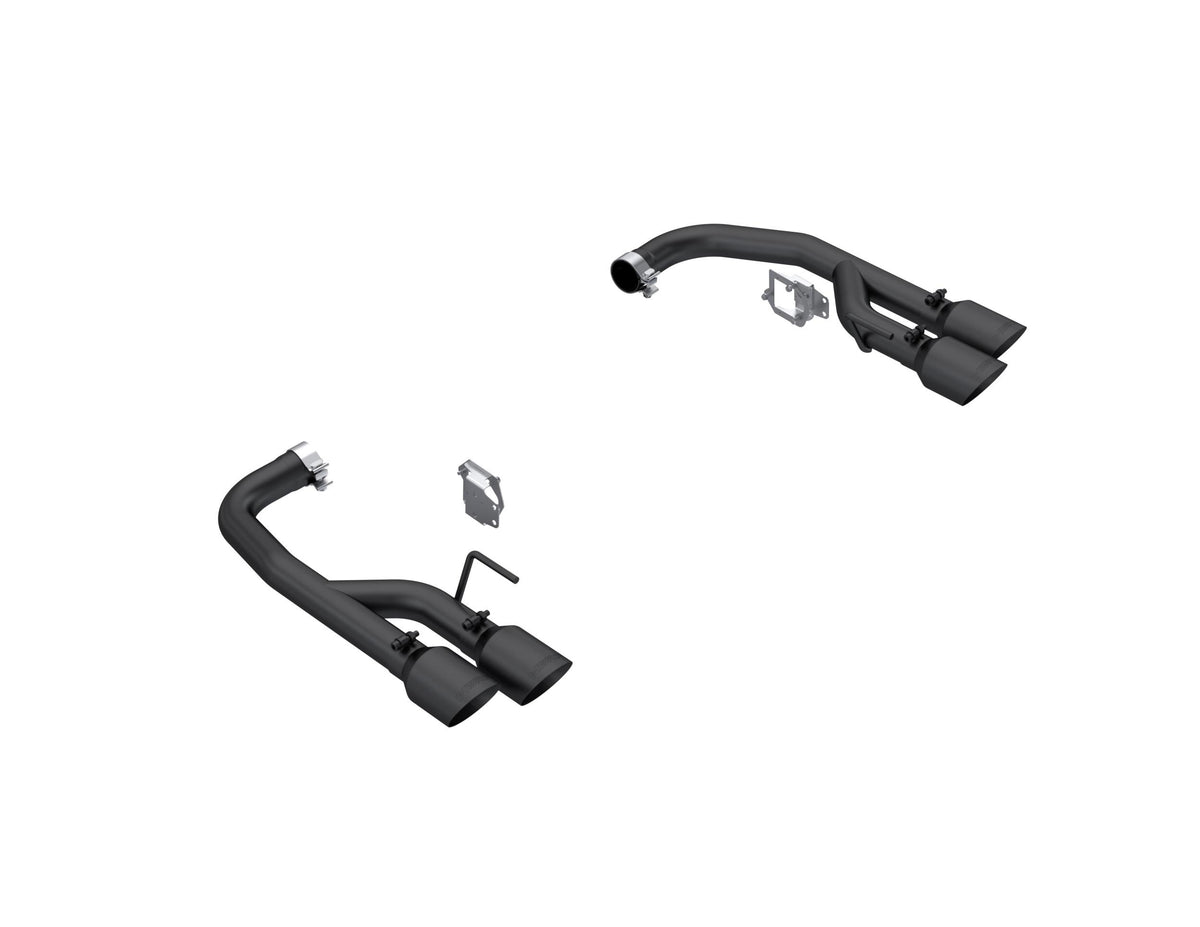 MBRP 2.5In Axle-Back Dual Rear Exit Quad Tips. Blk (2026 Mustang GT, Mustang GT Premium) - S7281BLK