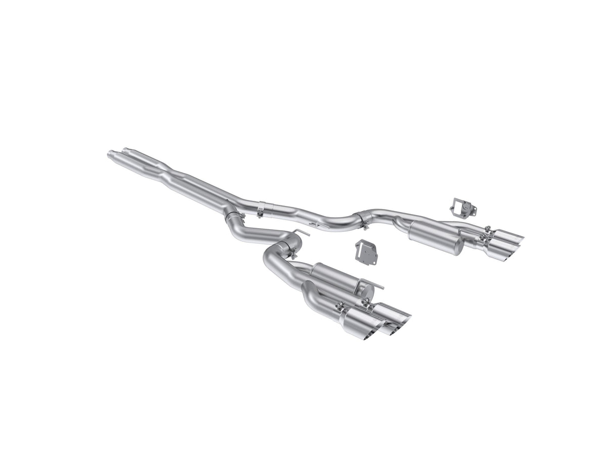 MBRP 3" Race Cat-Back Exhaust – Dual Rear Exit w/ Quad Tips (Aluminized Steel) (2024-2026 Mustang GT / GT Premium) – S7282AL