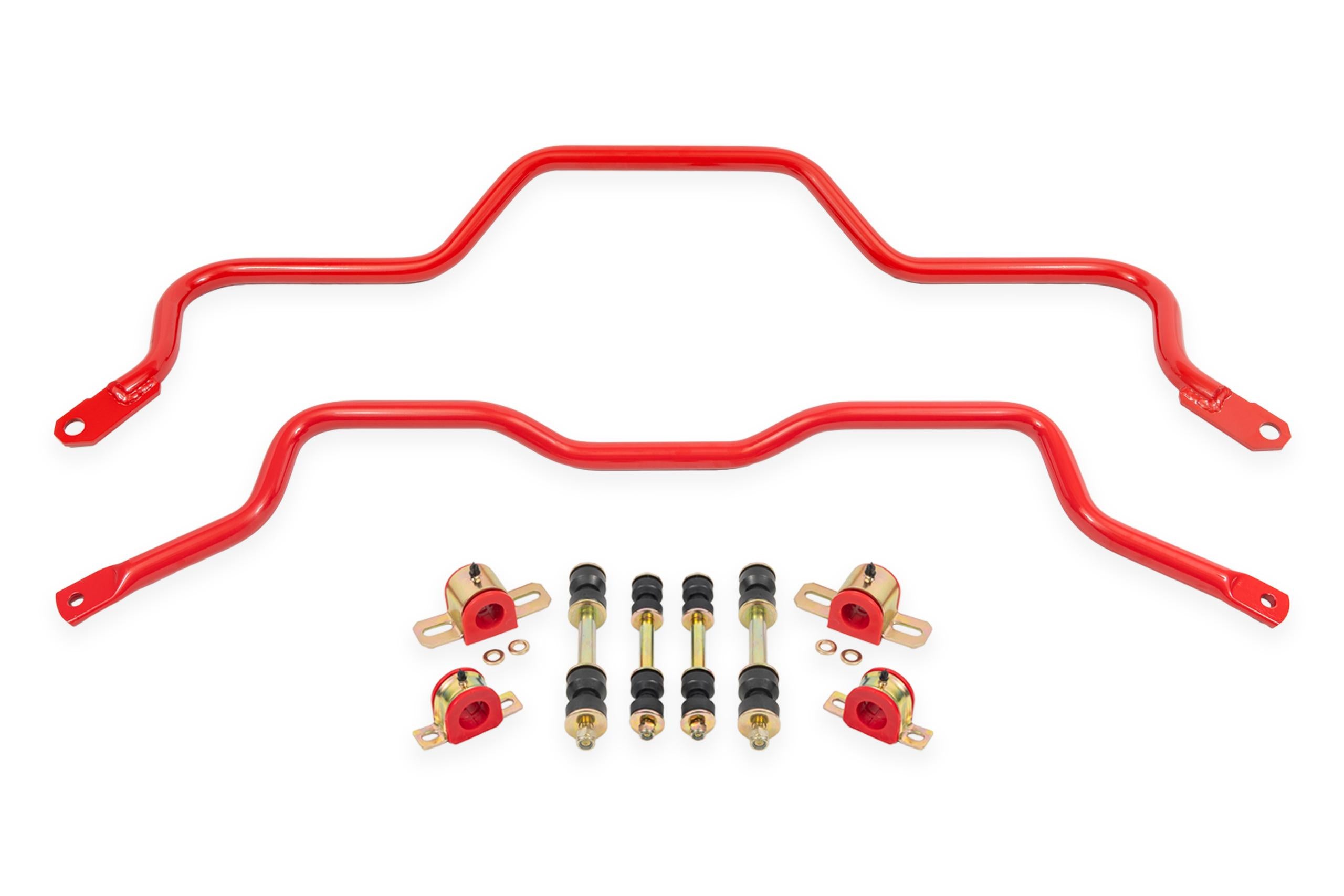 BMR SB026R 1993-2002 4th Gen F-Body Sway Bar Kit With Bushings, Front (SB001) And Rear (SB003) (Red)