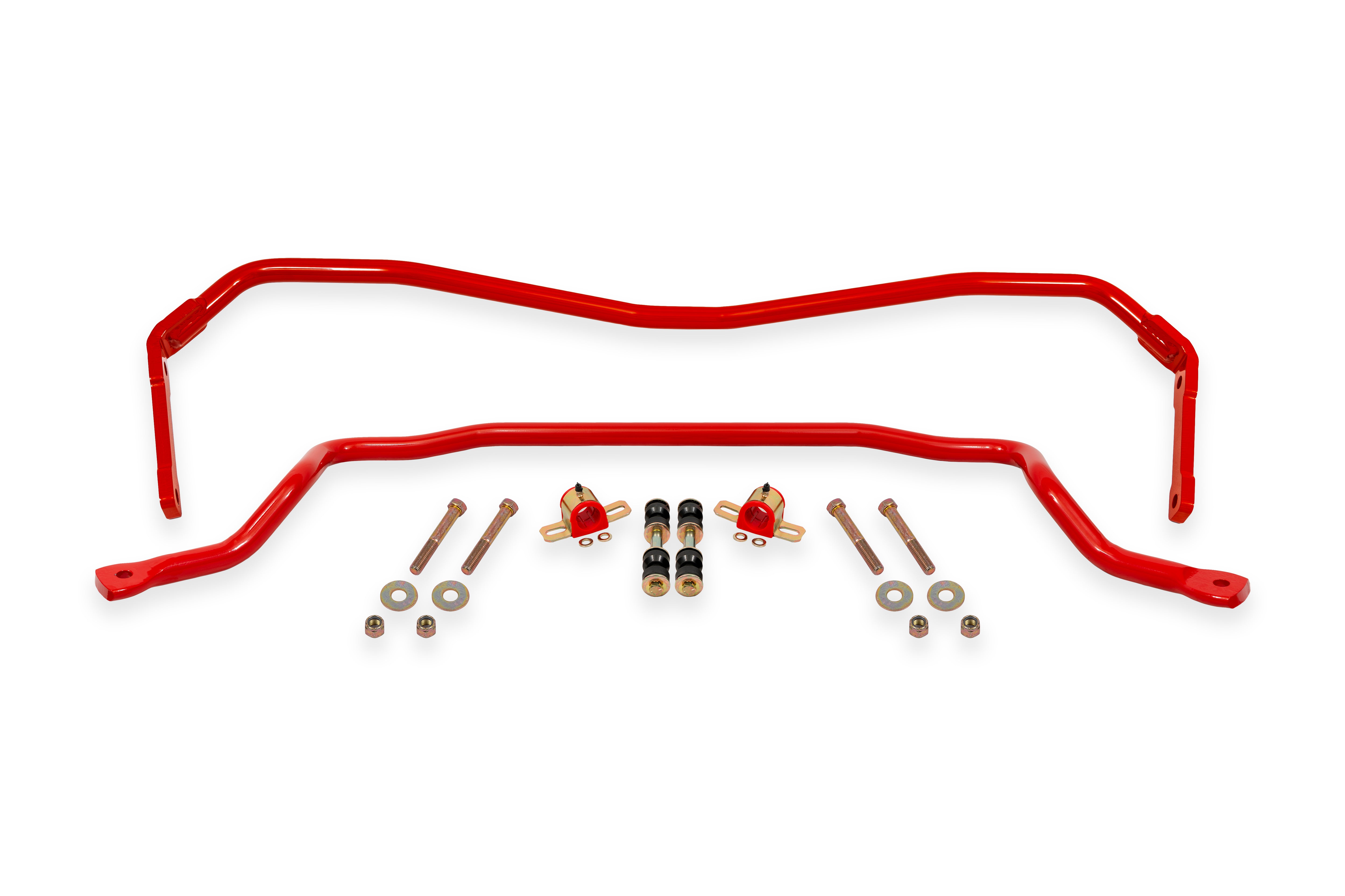 BMR SB031R 1978-1987 G-Body Sway Bar Kit With Bushings, Front (SB020) And Rear (SB021) (Red)