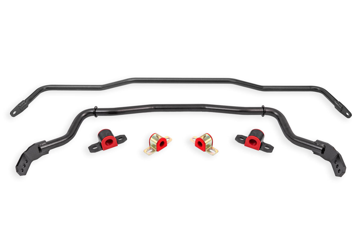 BMR Suspension Sway Bar Kit With Bushings, Front (SB044) & Rear (SB762) - Black Hammertone (2015-2026 Mustang) - SB760H