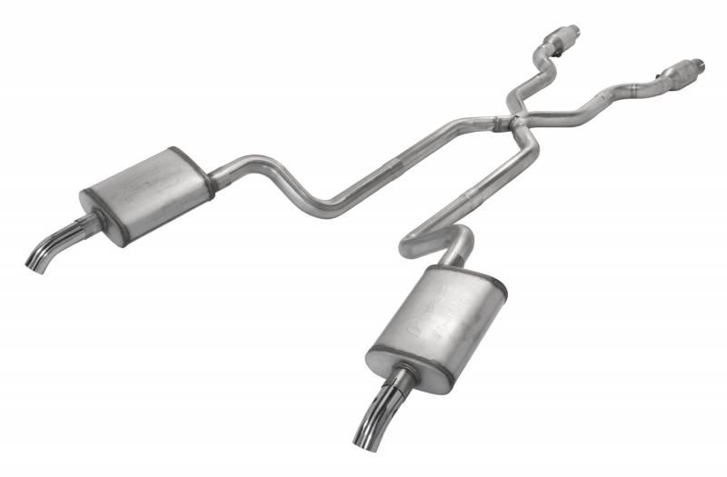 Pypes 1975-1980 Corvette C3 2.5 Inch Crossmember Back Exhaust Kit With X-Pipe 409 Stainless Includes Catalytic Converters Race Pro Mufflers - SCC910RE