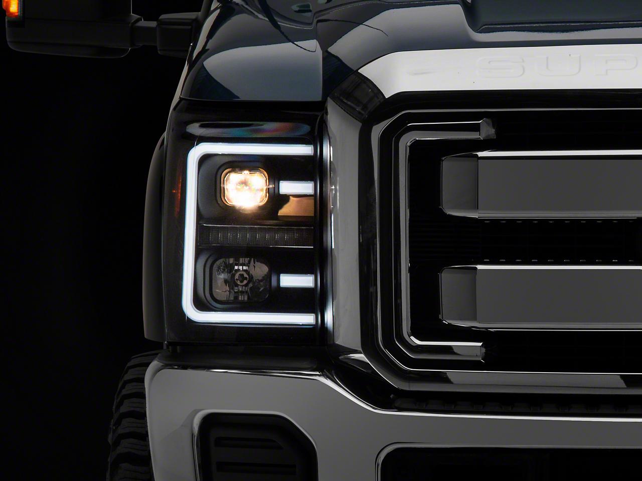 Raxiom Led Projector Headlights With Switchback Turn Signals; Black Housing; Clear Lens (2011-2016 F-250 Super Duty, F-350 Super Duty) - SD3620