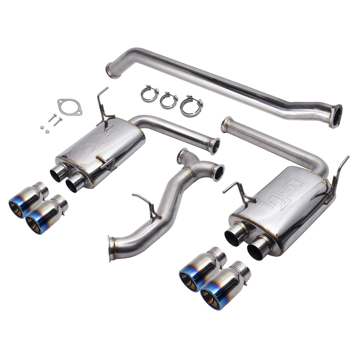 Injen Stainless Steel Cat-Back Exhaust System With Burnt Titanium Tips (2015-2021 WRX, WRX STI) - SES1207TT