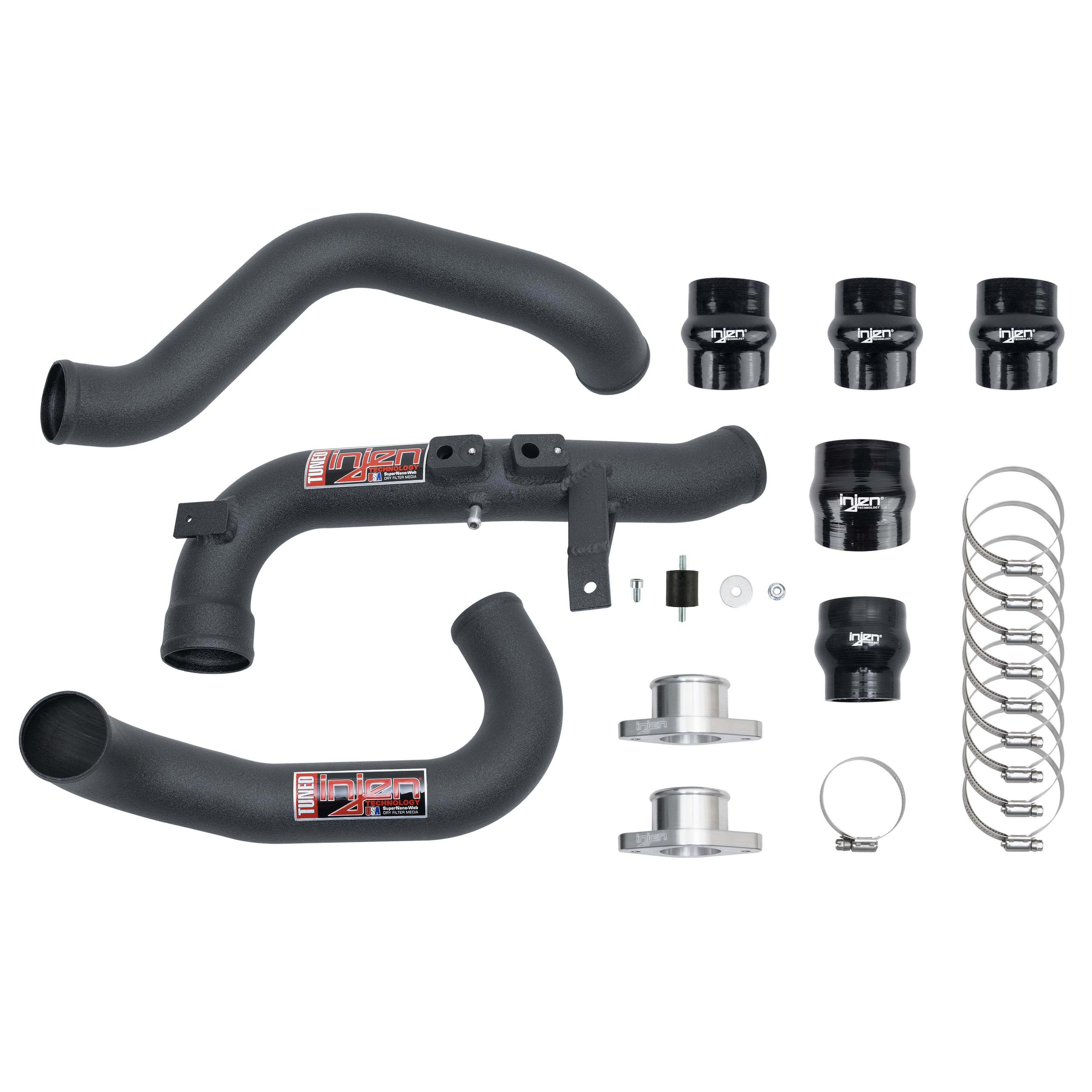 Injen Ses Wrinkle Black Intercooler Pipes (2022-2024 Civic, Civic Si, Integra) - SES1586ICPWB