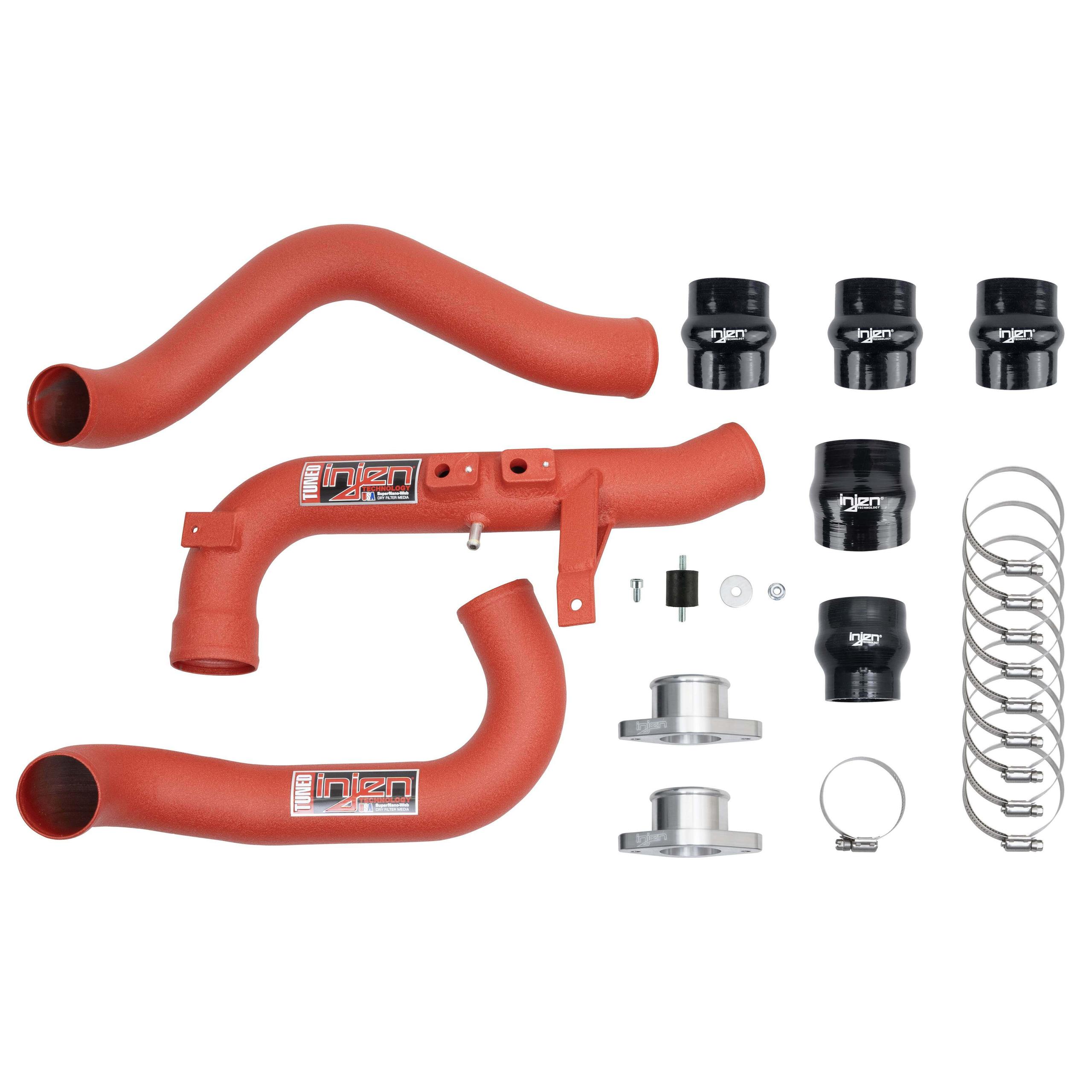 Injen Ses Wrinkle Red Intercooler Pipes (2022-2024 Civic, Civic Si, Integra) - SES1586ICPWR